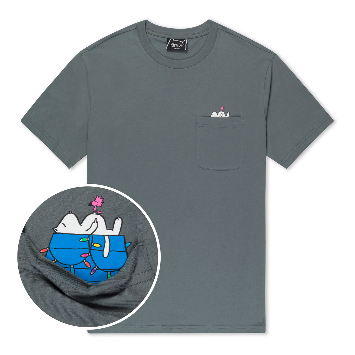 RIPNDIP Christmas Nerm Pocket Tee (Charcoal)