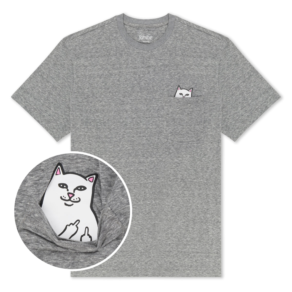 RIPNDIP Lord Nermal Pocket Tee (Heather Grey)