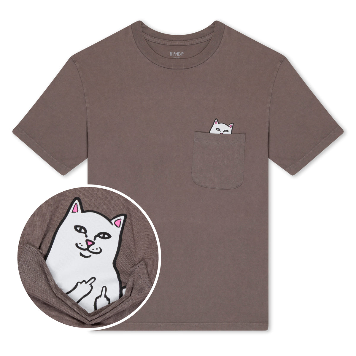RIPNDIP Lord Nermal Pocket Tee (Tan Mineral Wash)