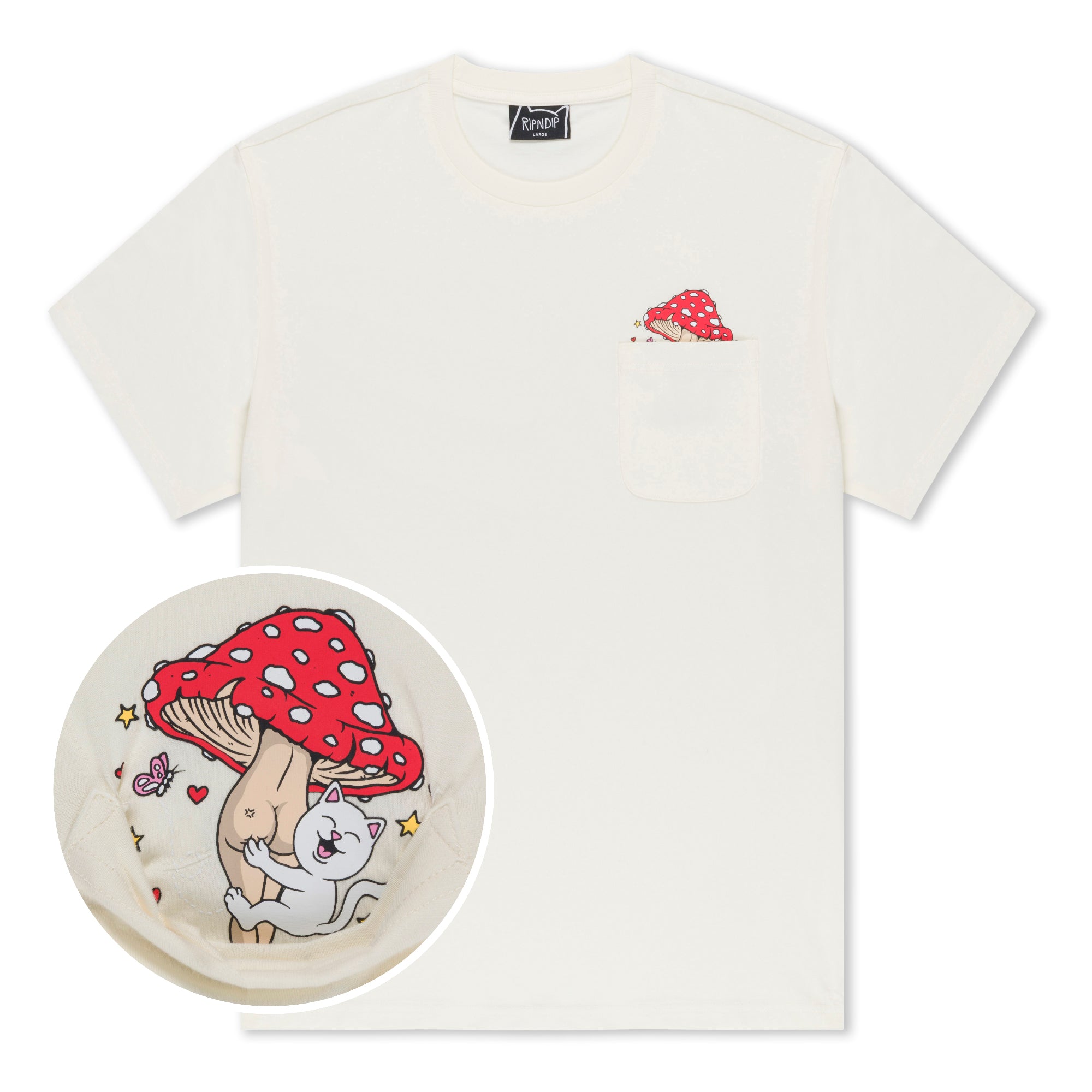 RIPNDIP Funny Fungus Pocket Tee (Bone)