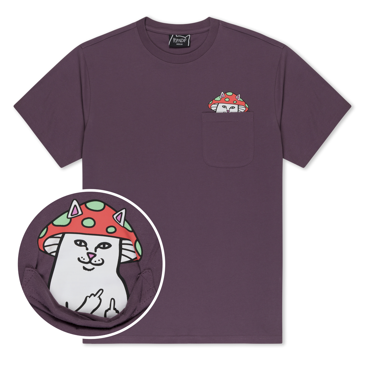 RIPNDIP Lord Shroomy Pocket Tee (Dusty Plum)