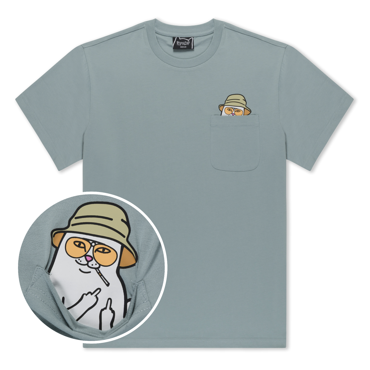 RIPNDIP Nermal S Thompson Pocket Tee (Silver Blue)