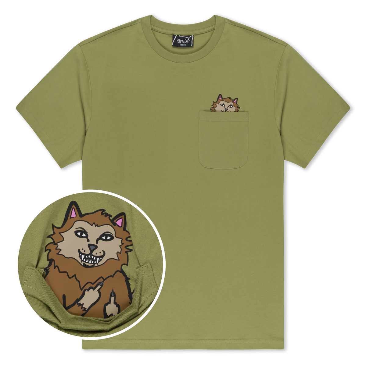 RIPNDIP Full Moon Nerm Pocket Tee (Light Forest)