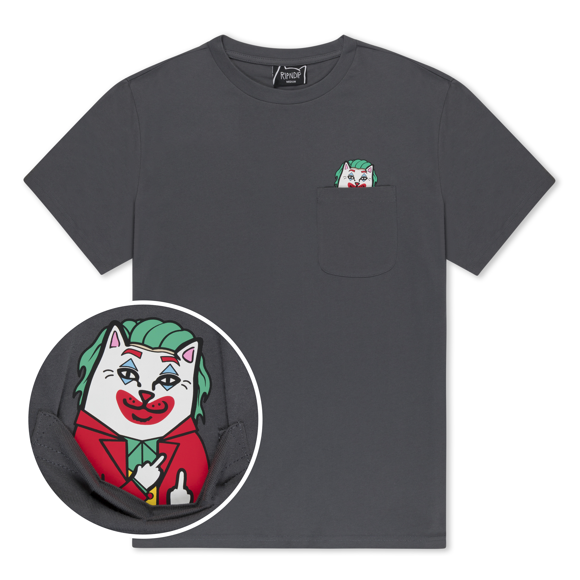 RIPNDIP Why So Nermal? Pocket Tee (Charcoal)