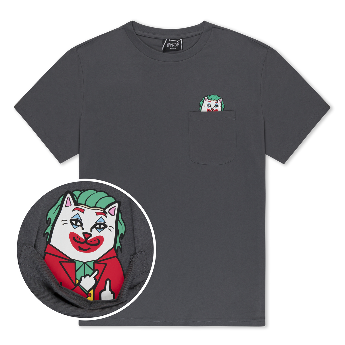 RIPNDIP Why So Nermal? Pocket Tee (Charcoal)