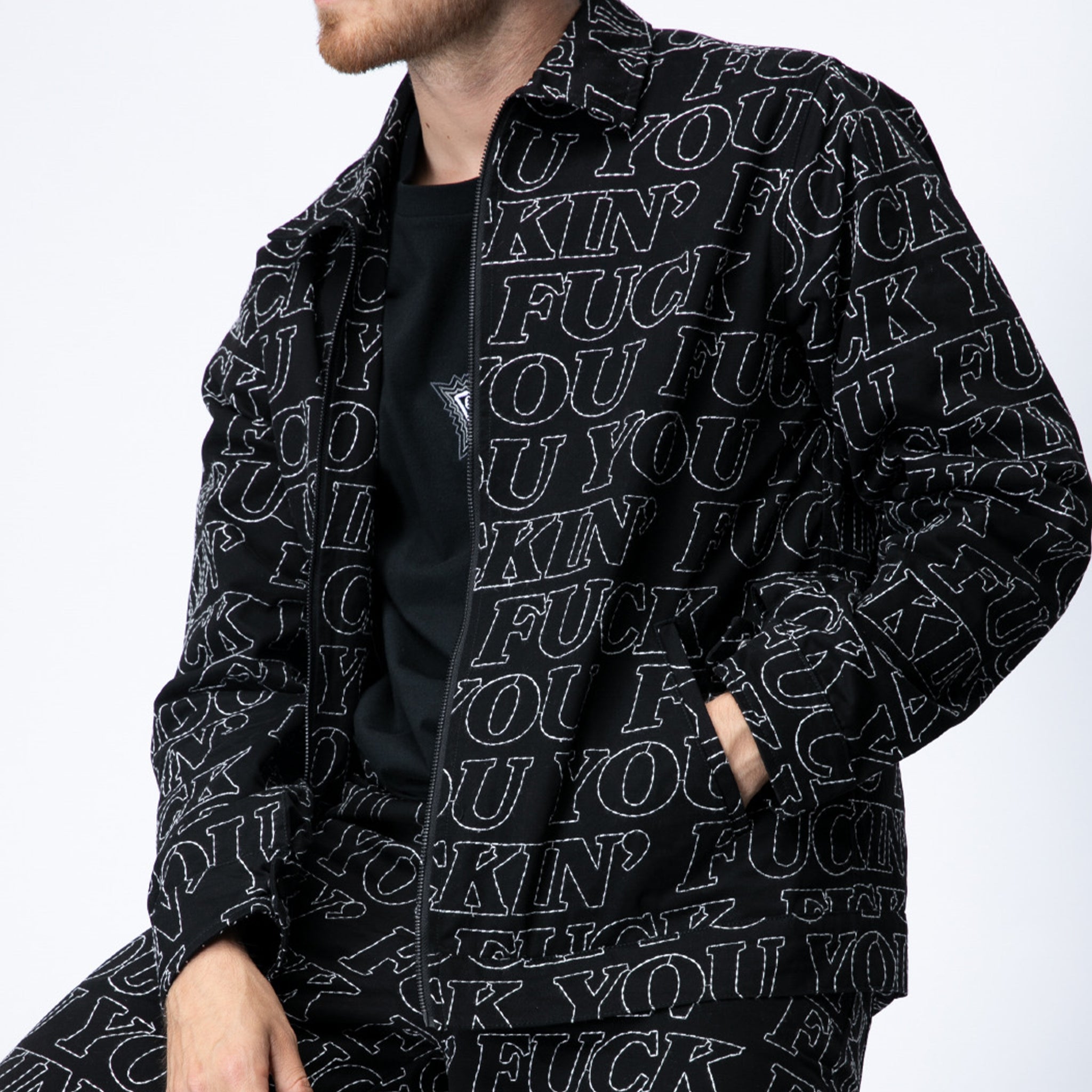 RIPNDIP Fuckin Fuck Quilted Work Jacket (Black)