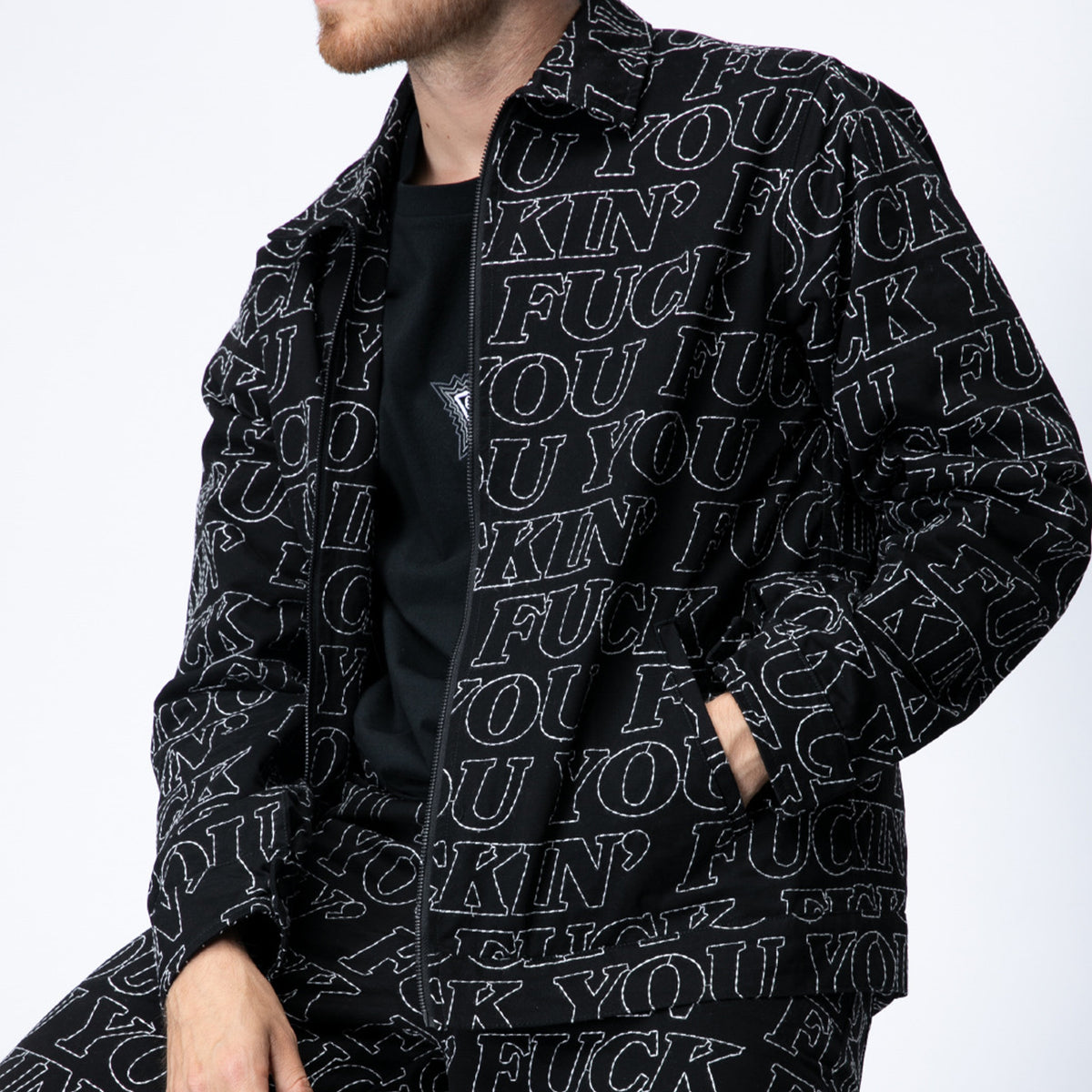 RIPNDIP Fuckin Fuck Quilted Work Jacket (Black)