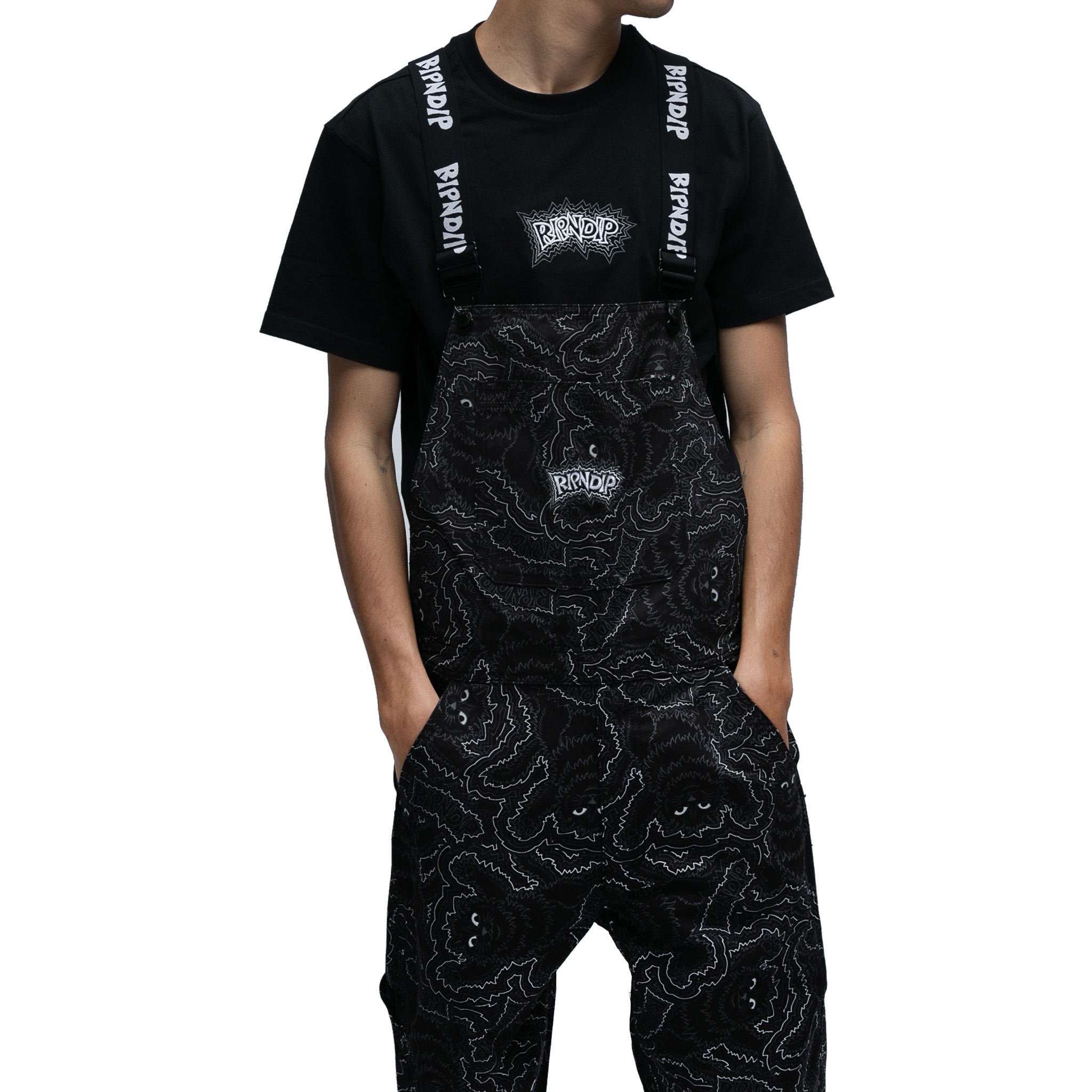 RIPNDIP カモフラージュ オーバーオール 32 ユニセックス Big Pussy Energy Cotton Twill Overalls (Black) – RIPNDIP