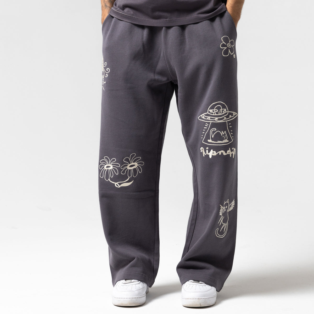 RIPNDIP Blonded Straight Leg Sweatpants (Charcoal)