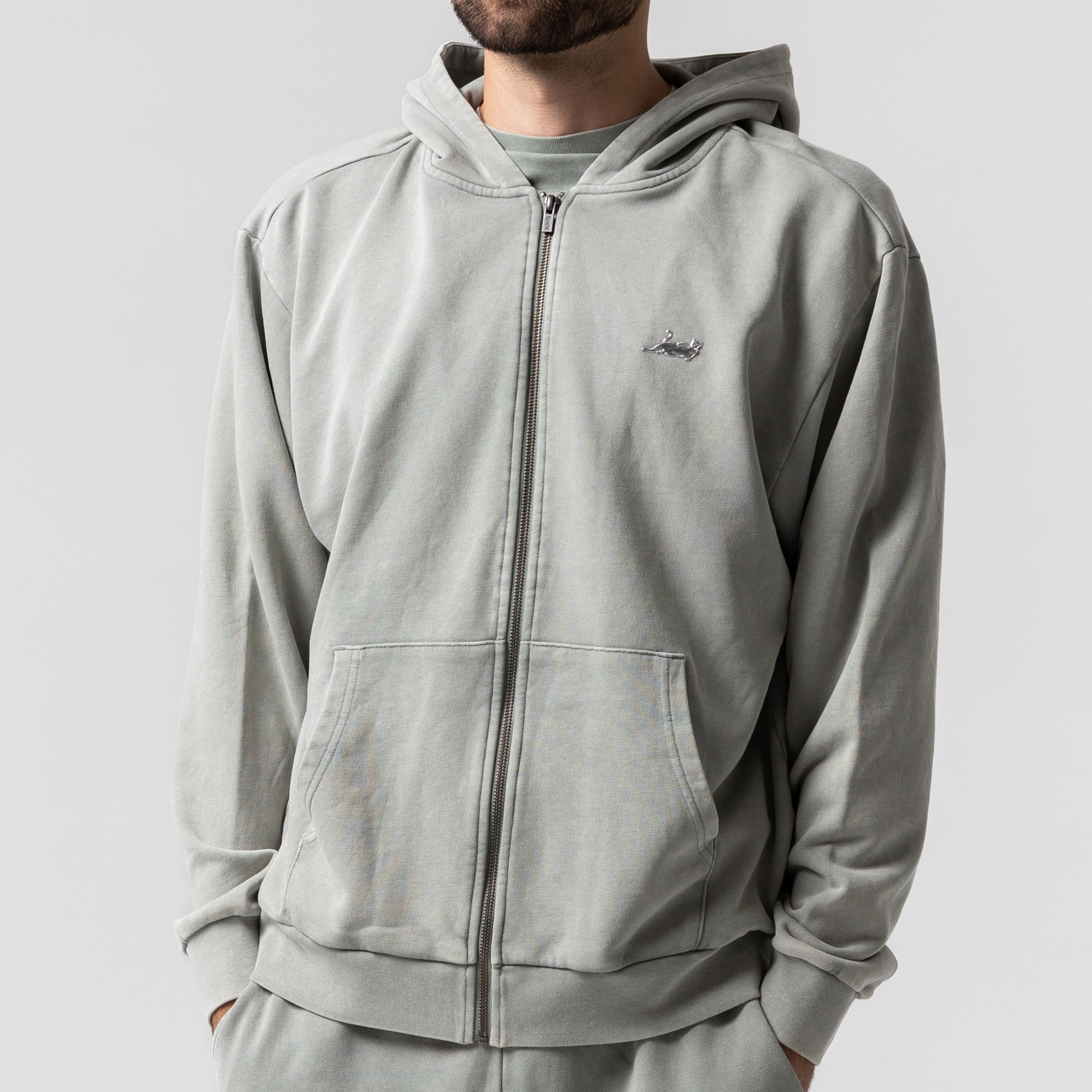 RIPNDIP Castanza Zip Up Hoodie (Sage Vintage Wash)