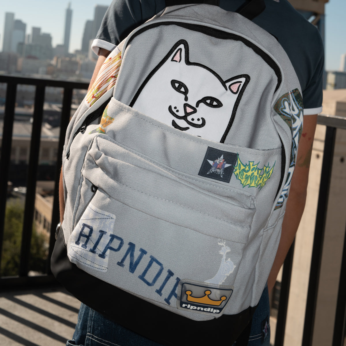 RIPNDIP Lord Nermal Skyline Velcro Backpack (Multi)