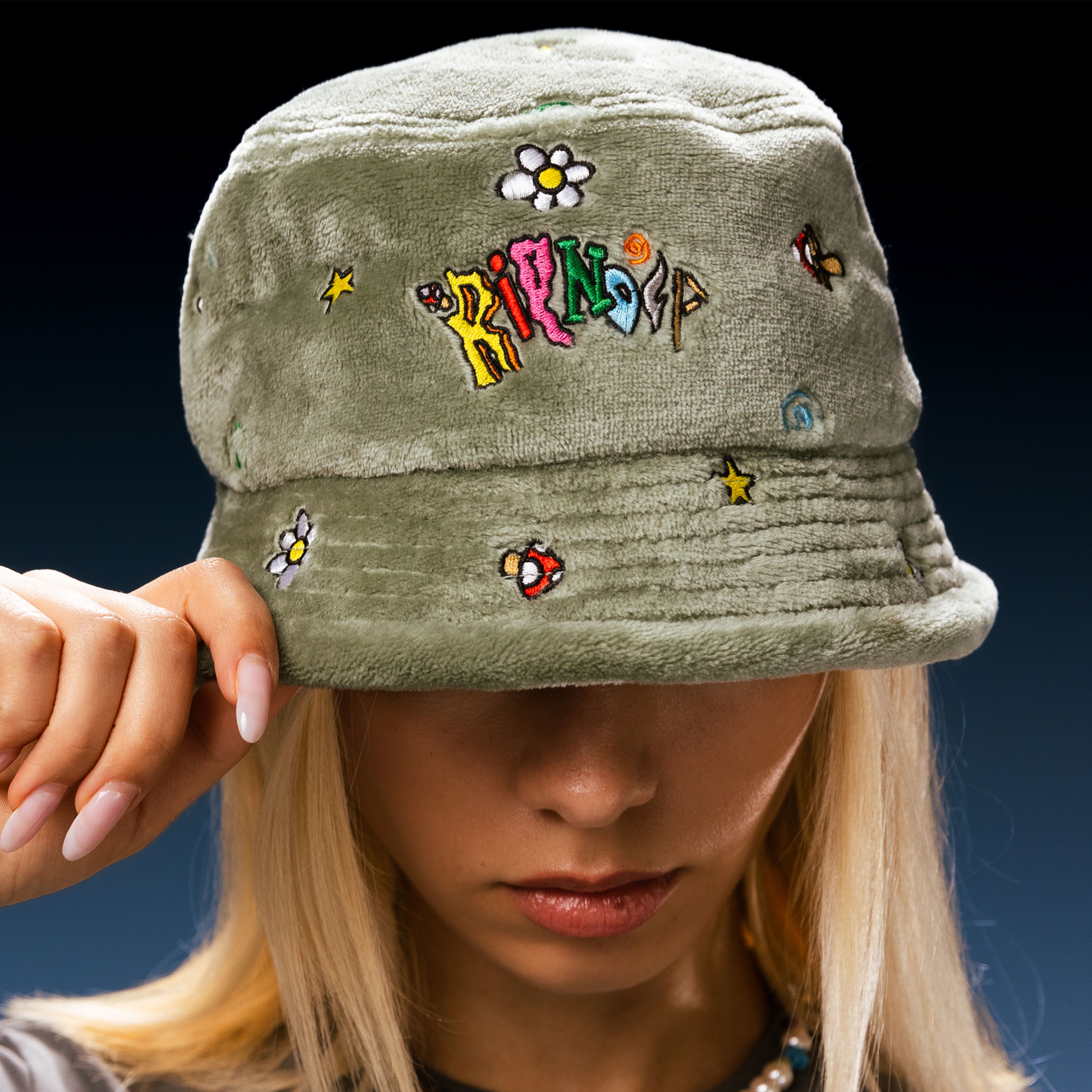 RIPNDIP Broken Down Sherpa Bucket Hat (Light Sage)