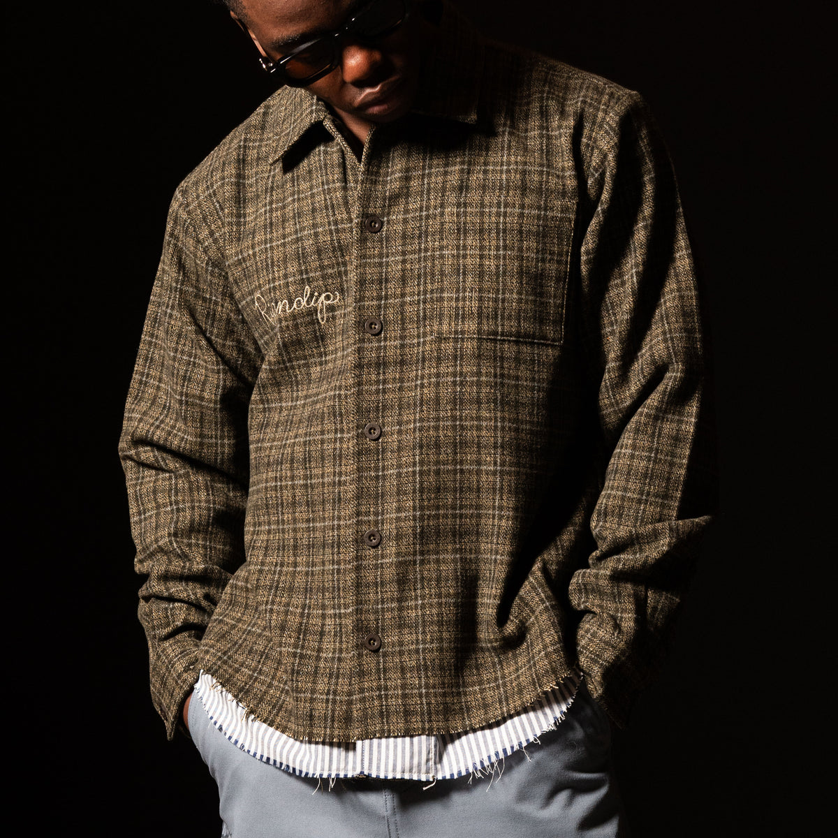 RIPNDIP Where The Flowers Bloom Flannel Jacket (Olive)