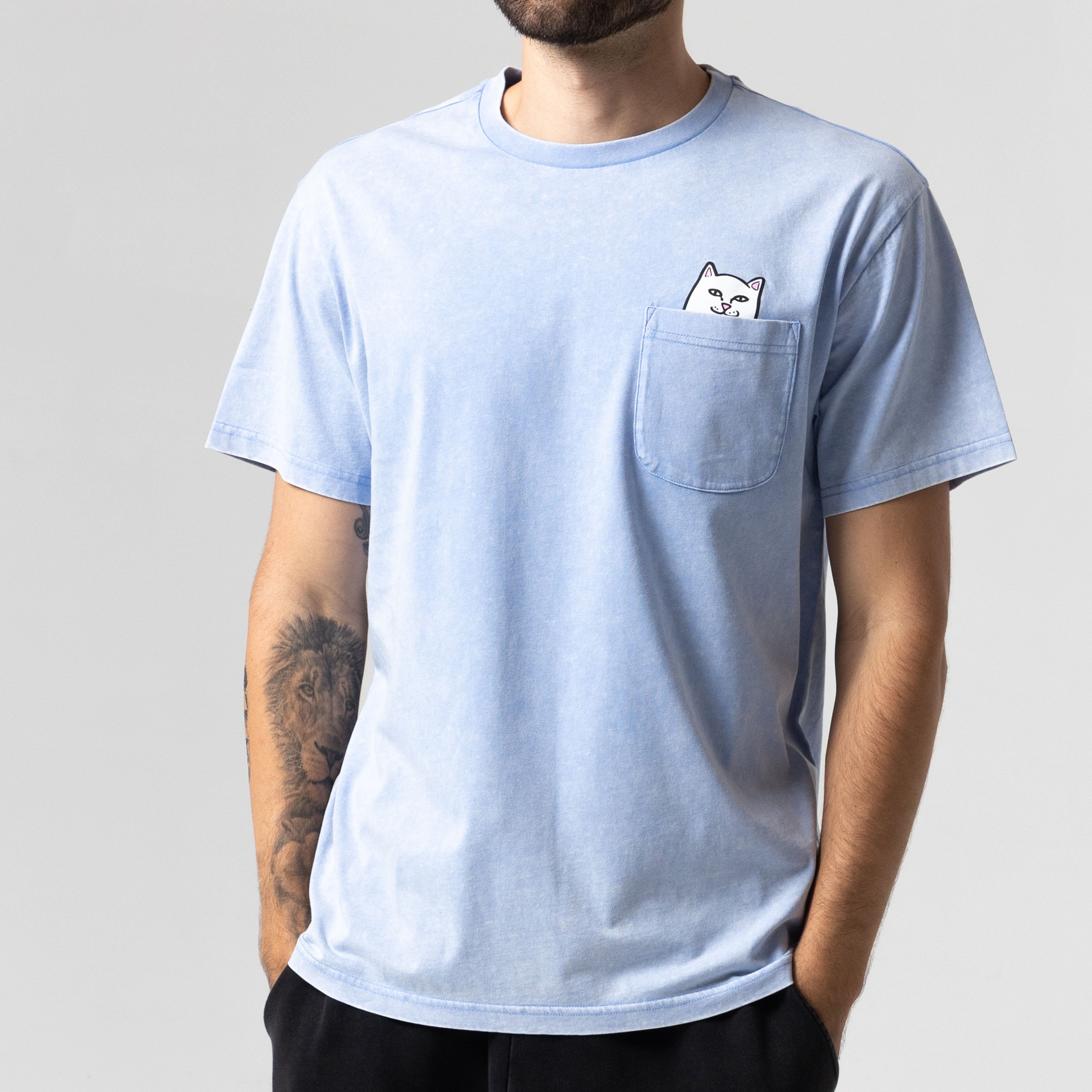 RIPNDIP Lord Nermal Pocket Tee (Power Blue Vintage Wash)