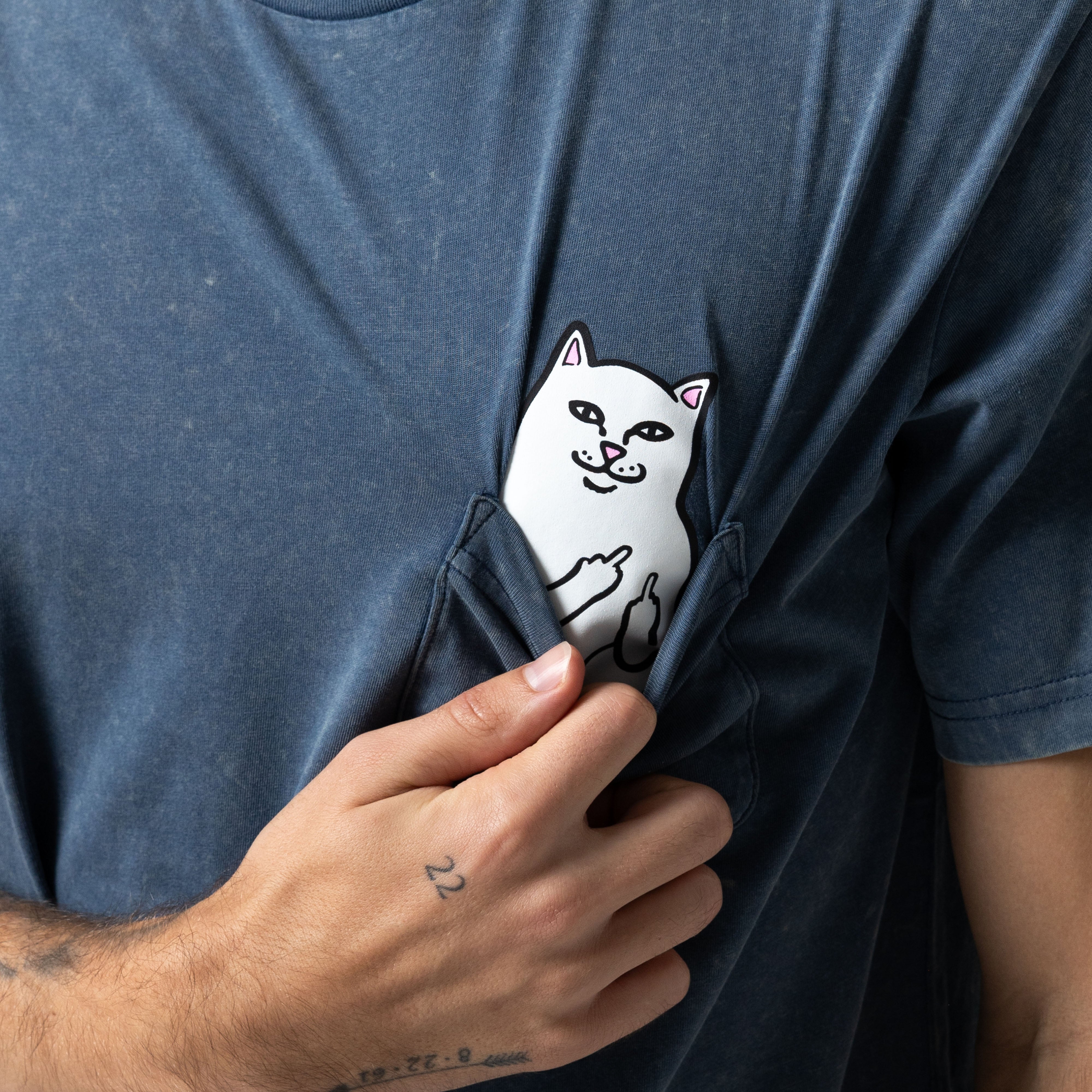 RIPNDIP Lord Nermal Pocket Tee (Dark Slate Vintage Wash)