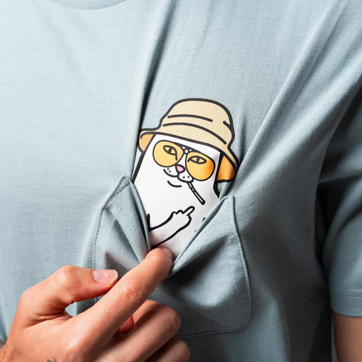 RIPNDIP Nermal S Thompson Pocket Tee (Silver Blue)
