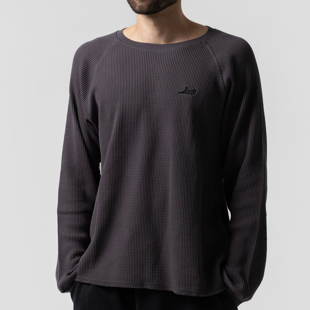 RIPNDIP Castanza Waffle Knit Long Sleeve (Charcoal)