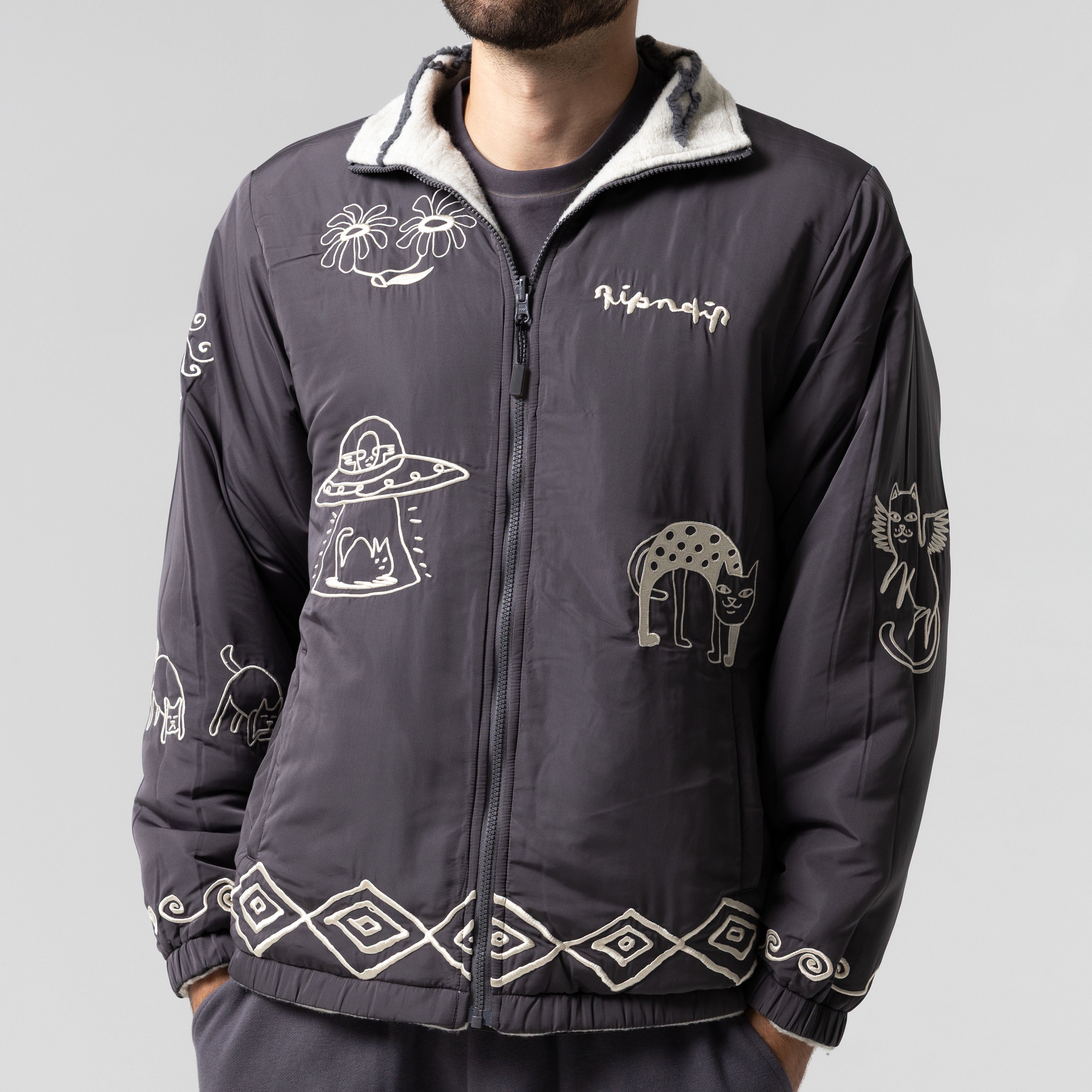 RIPNDIP Blonded Reversible Jacket (Sand / Charcoal)