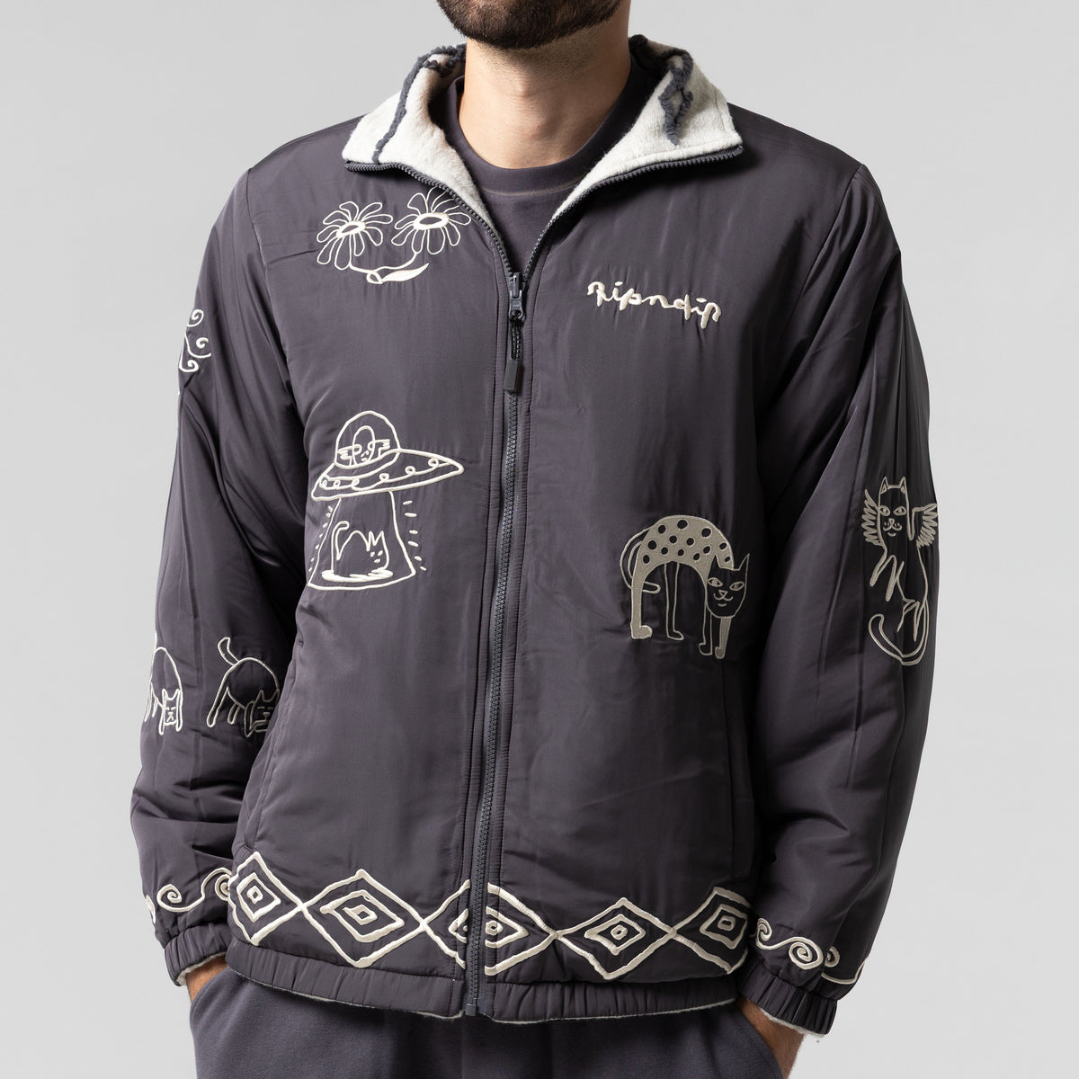 RIPNDIP Blonded Reversible Jacket (Sand / Charcoal)