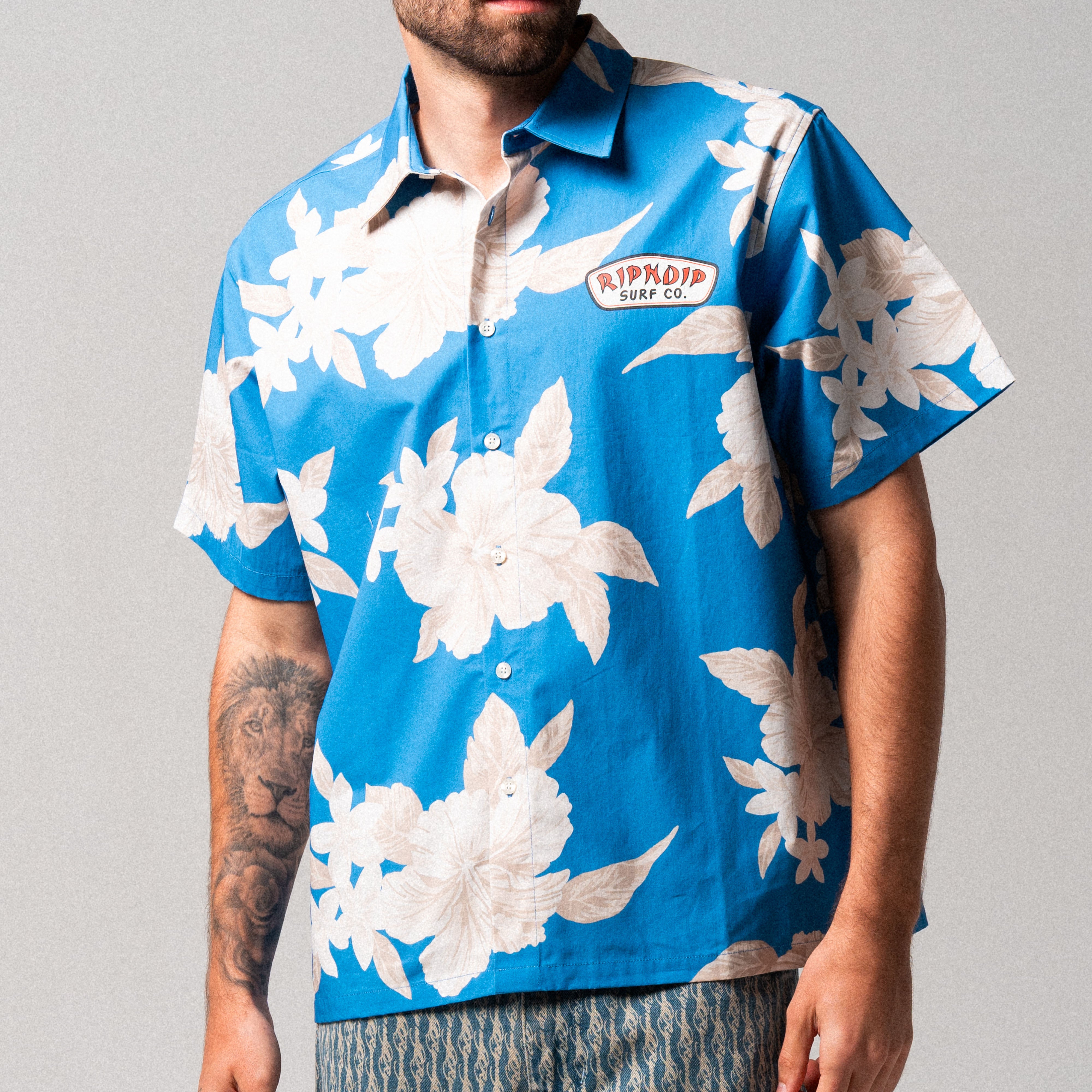 RIPNDIP RIPNDIP Surf Co Button Up (Blue / Cream)