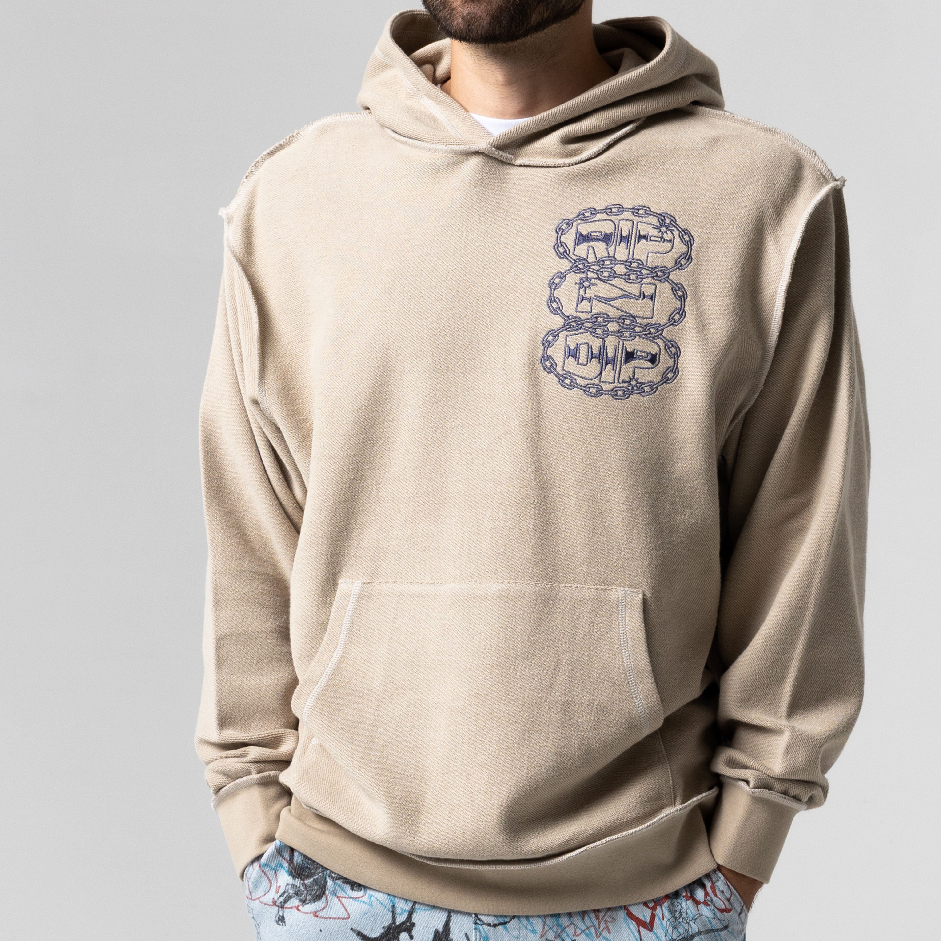 RIPNDIP Linked Up Reverse Stitched Hoodie (Khaki)