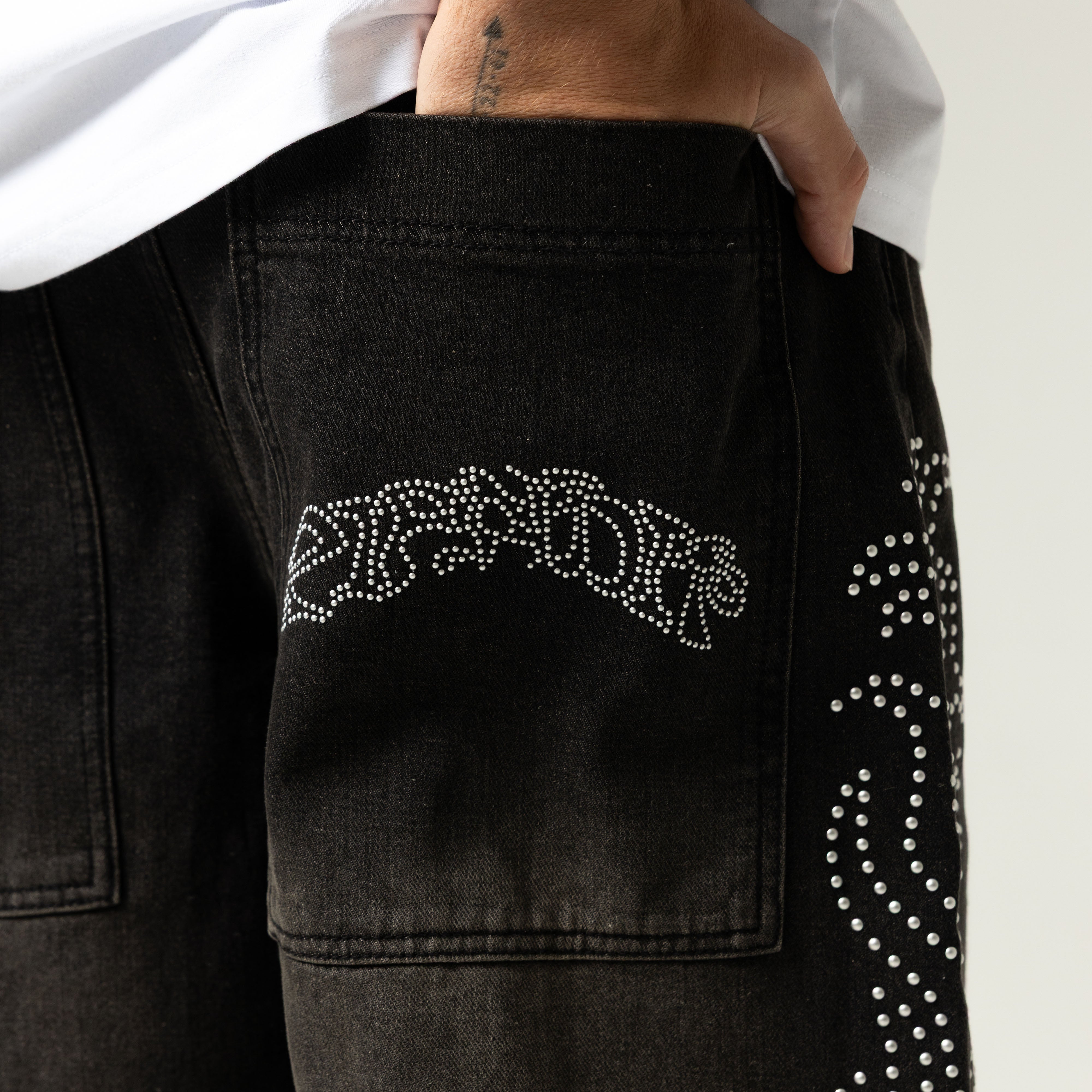 Pretty Flacko Extra Wide Leg Pants (Black Vintage Wash Denim