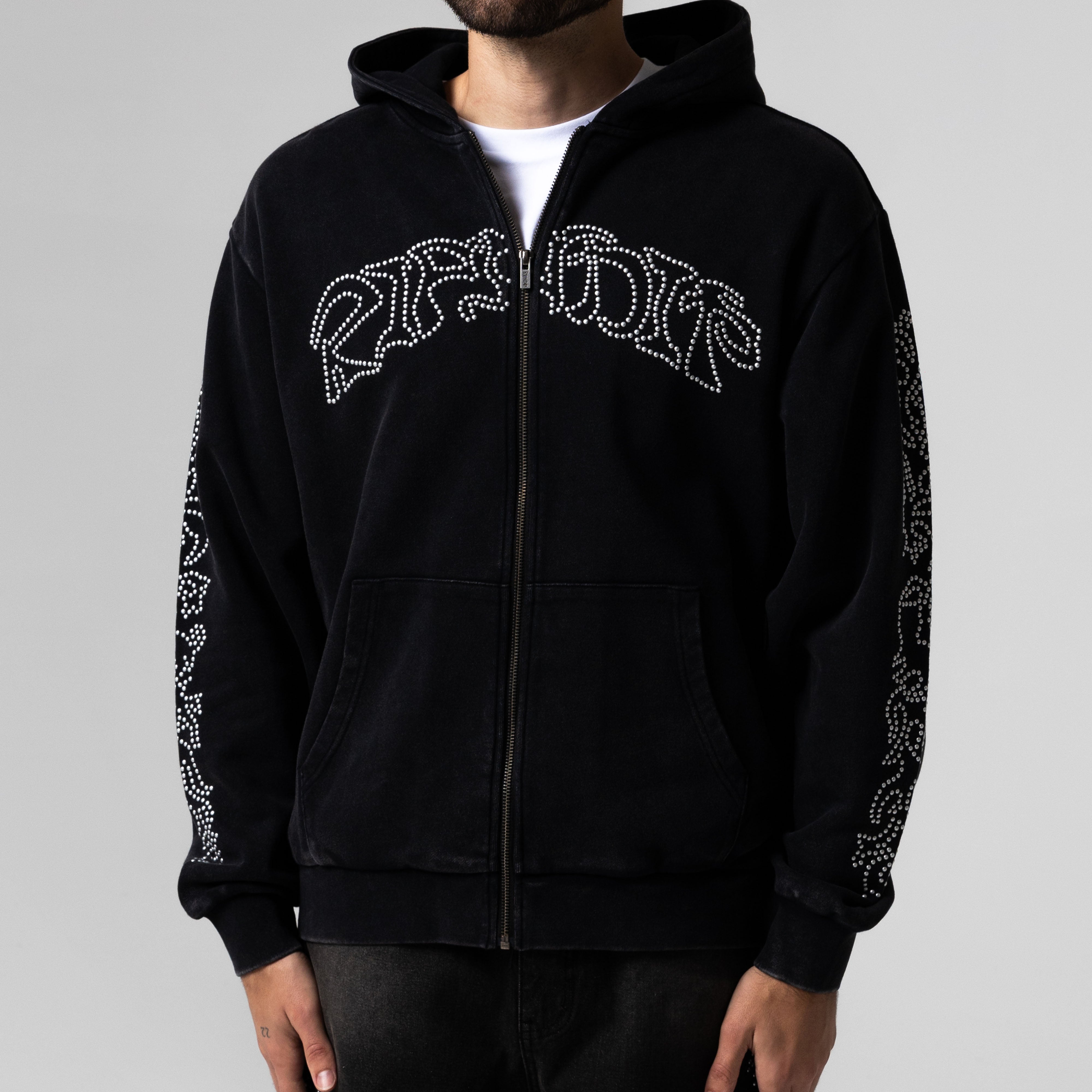 RIPNDIP Pretty Flacko Zip Hoodie (Black Vintage Wash)