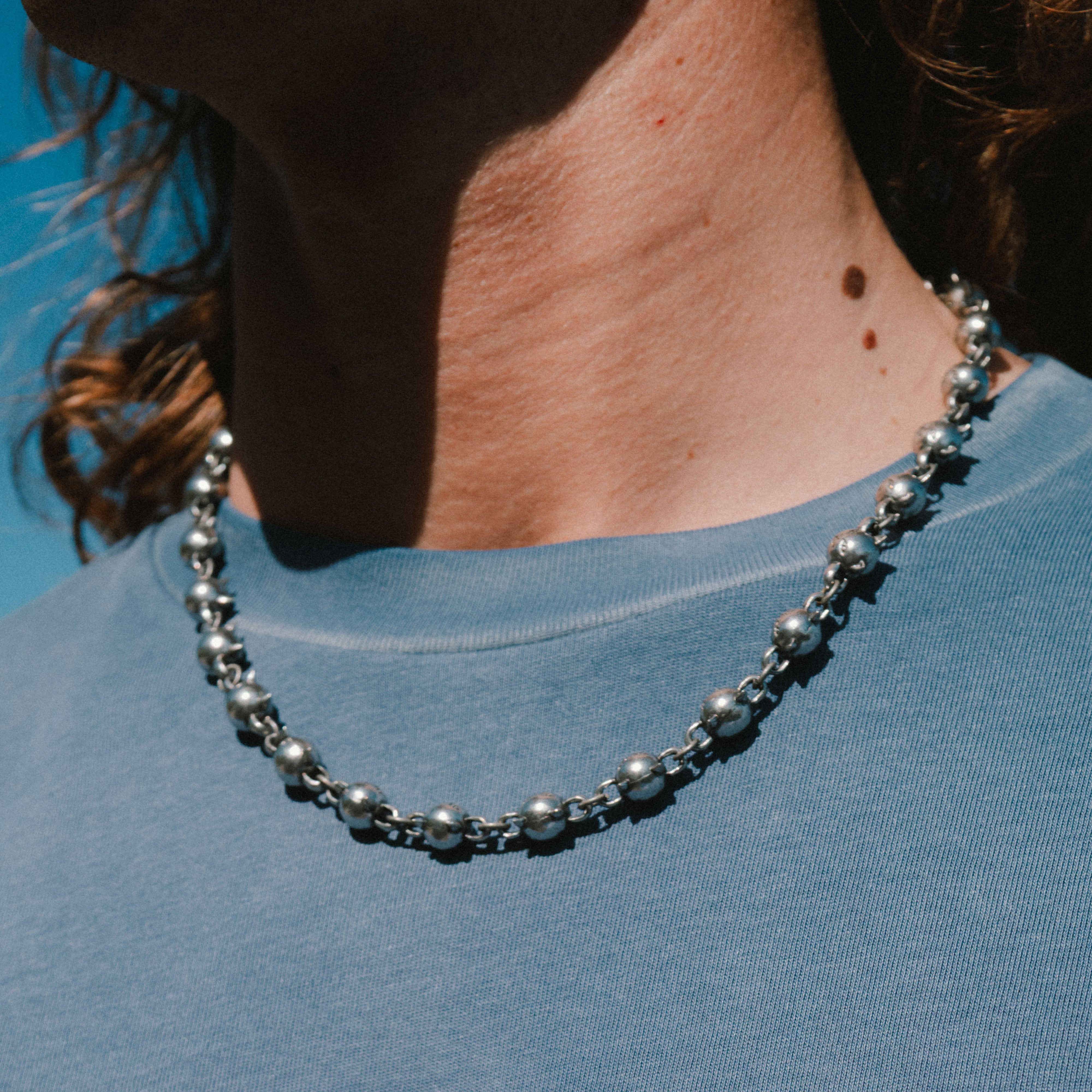 RIPNDIP Lord Nermal Ball and Chain Necklace (Silver)