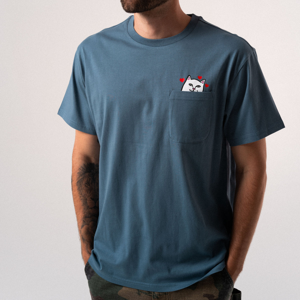 RIPNDIP Nermal Loves Pocket Tee (Slate)