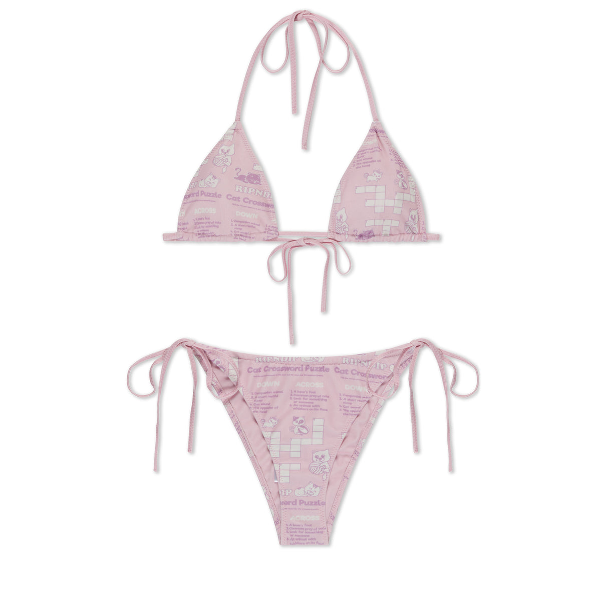 RIPNDIP Crossword 2PC Bikini Set (Pink)