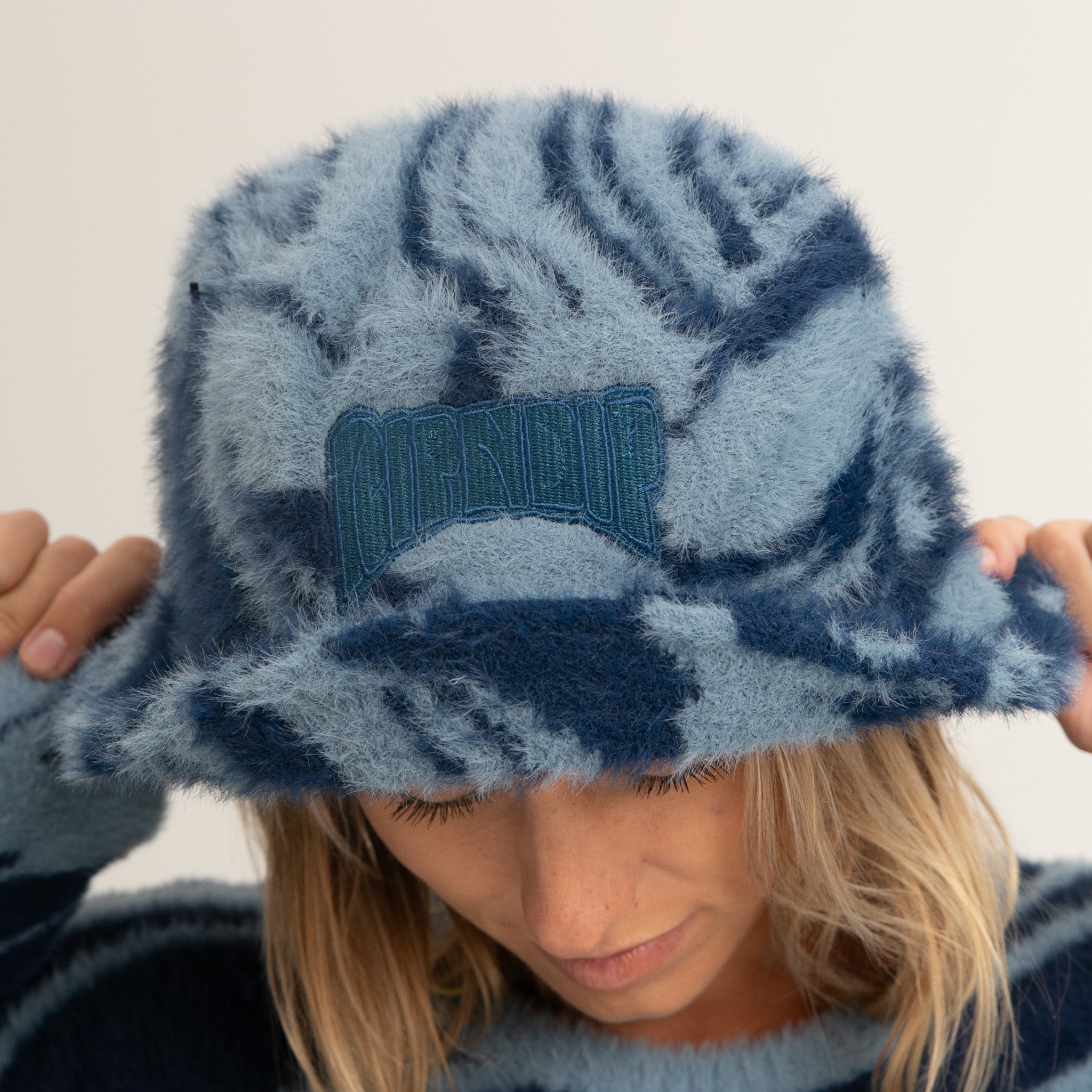 RIPNDIP Psychedelic Faux Mohair Bucket Hat (Dark Slate)