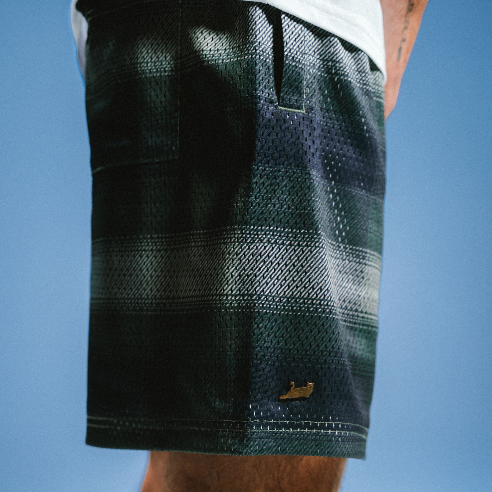 RIPNDIP Slater Mesh Shorts (Navy / Forest Plaid)