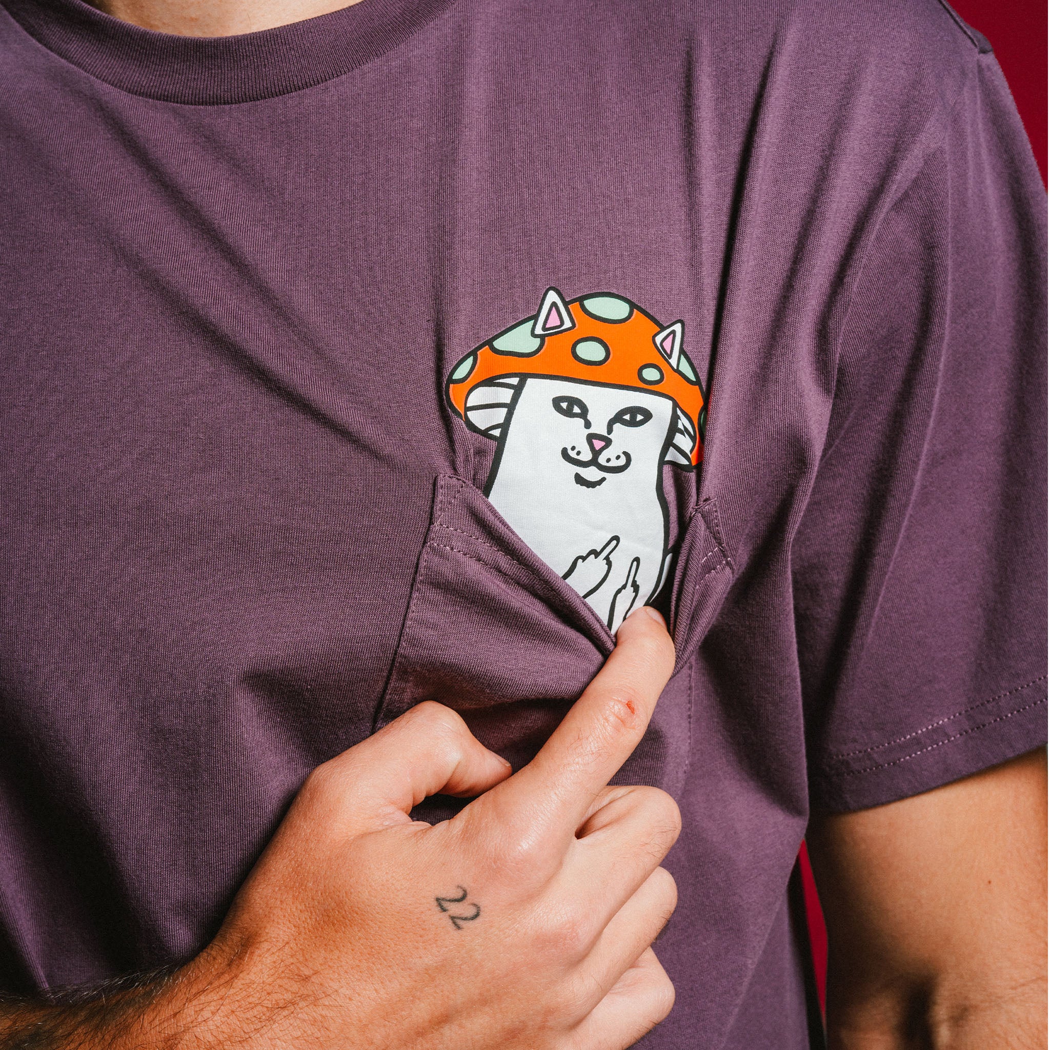 RIPNDIP Lord Shroomy Pocket Tee (Dusty Plum)