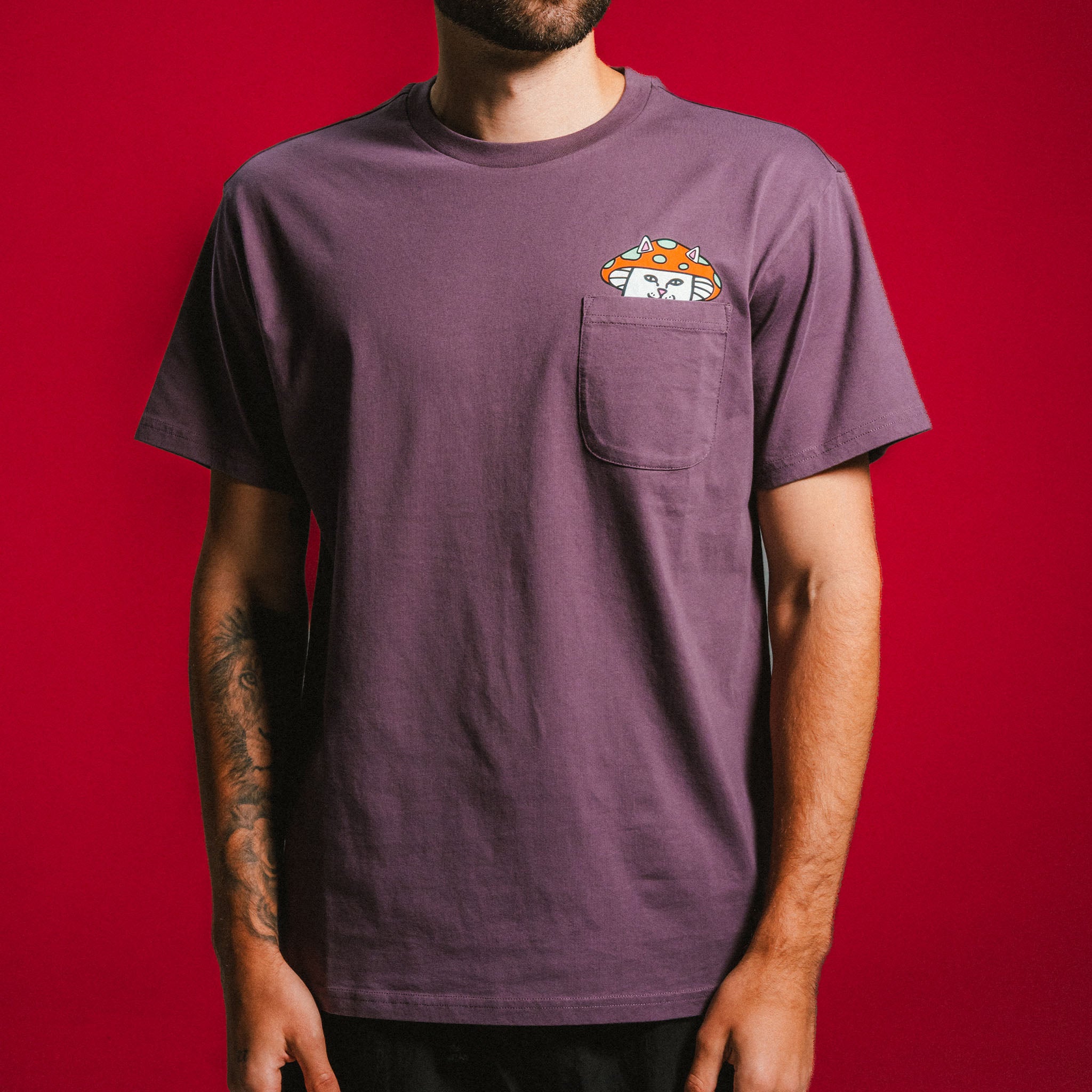 RIPNDIP Lord Shroomy Pocket Tee (Dusty Plum)