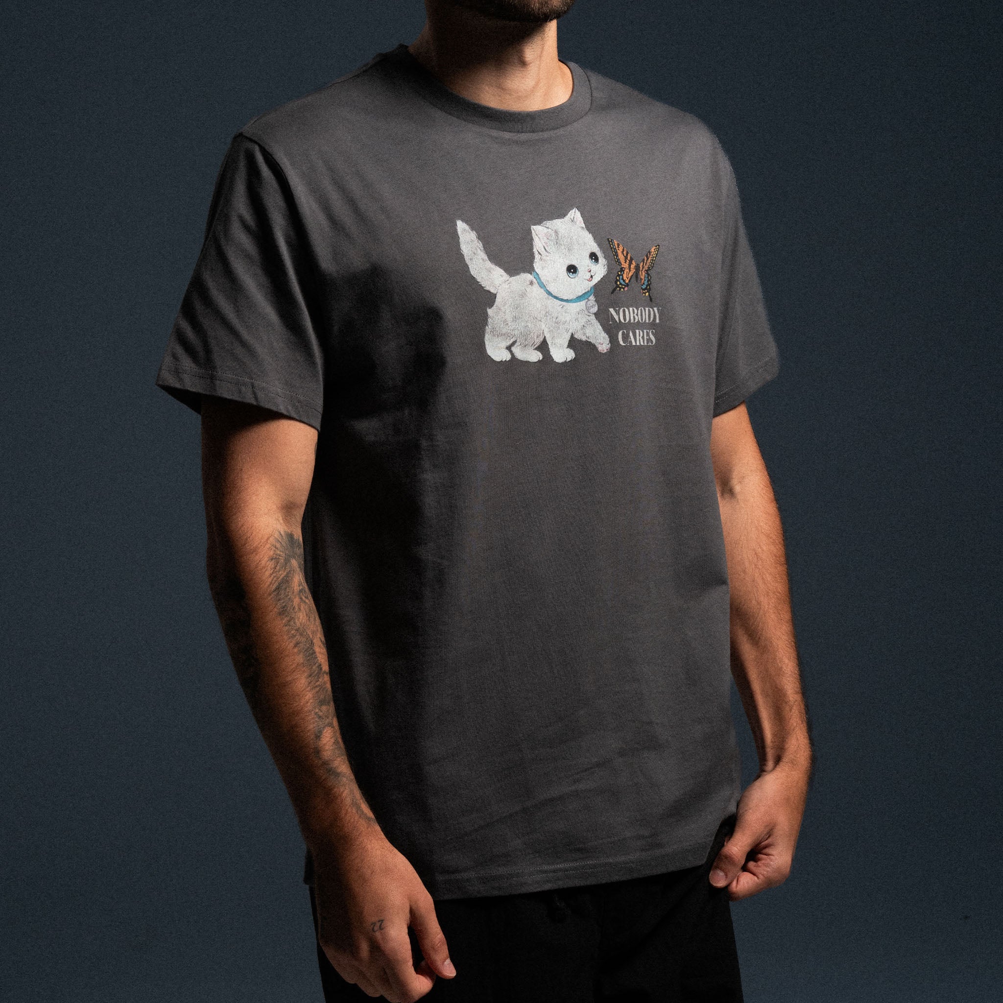RIPNDIP NOBODY CARES Tee (Charcoal)