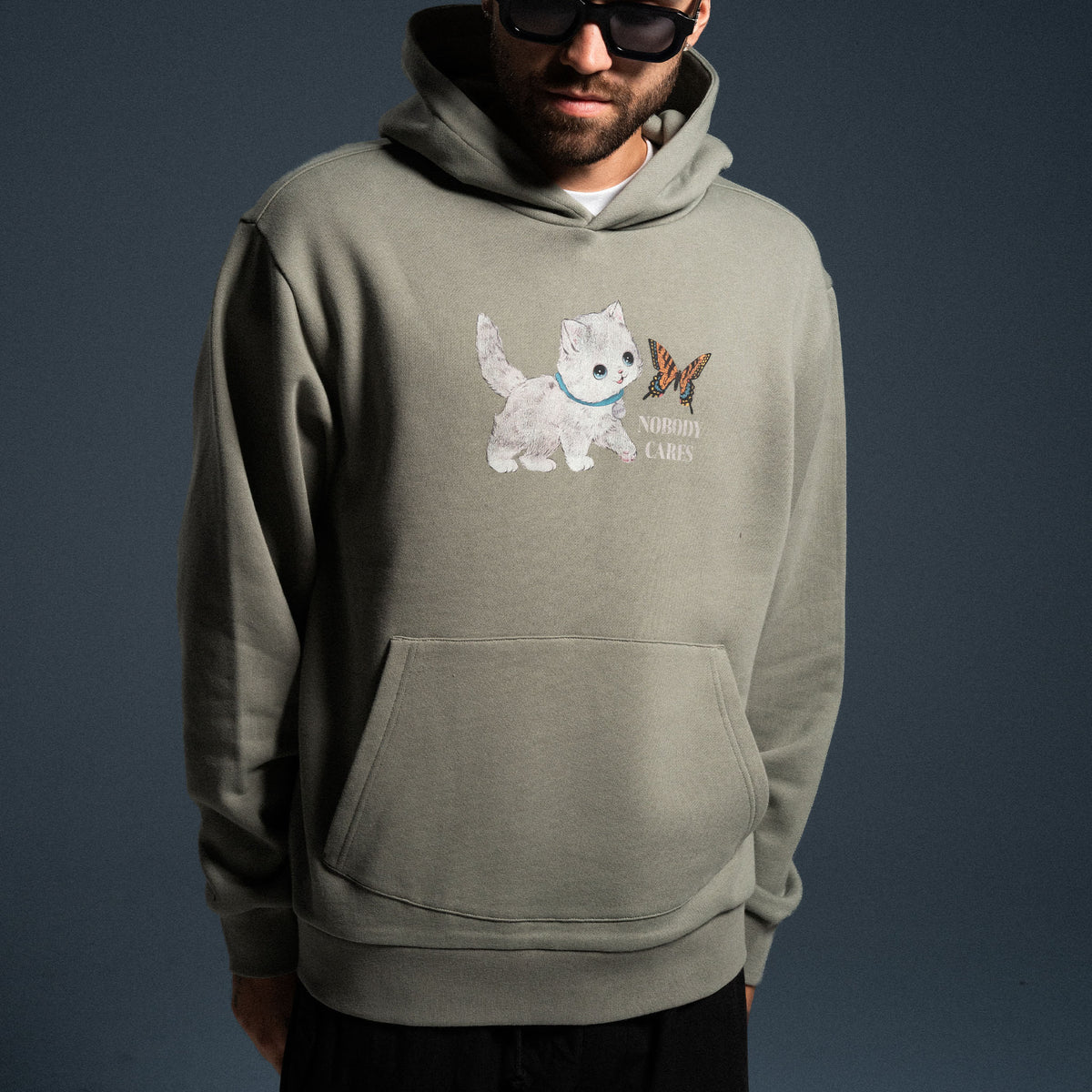 RIPNDIP NOBODY CARES Hoodie (Silver Sage)