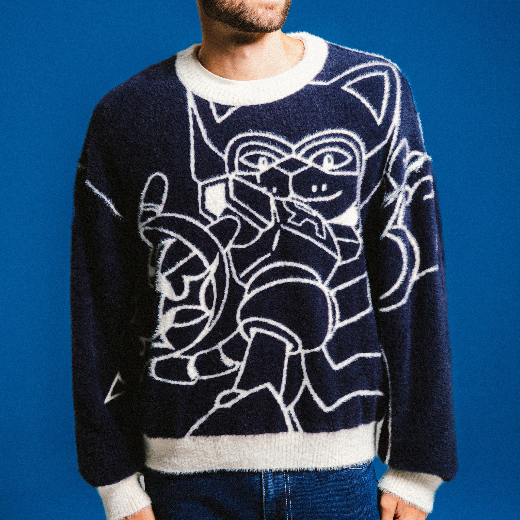 RIPNDIP Rokkunerm Mohair Sweater (Bone)