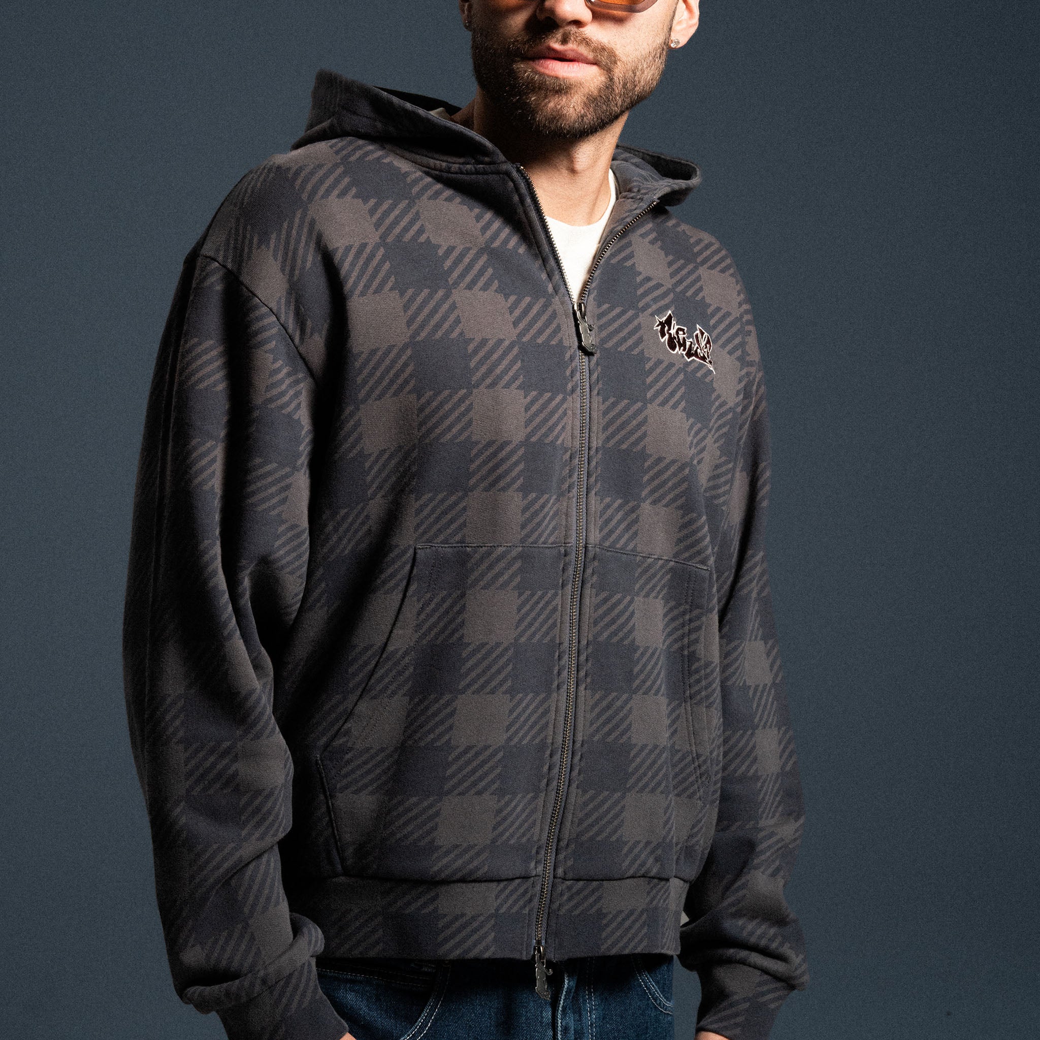 RIPNDIP Hard In Da Paint Zip-Up Hoodie (Charcoal Sun Fade)