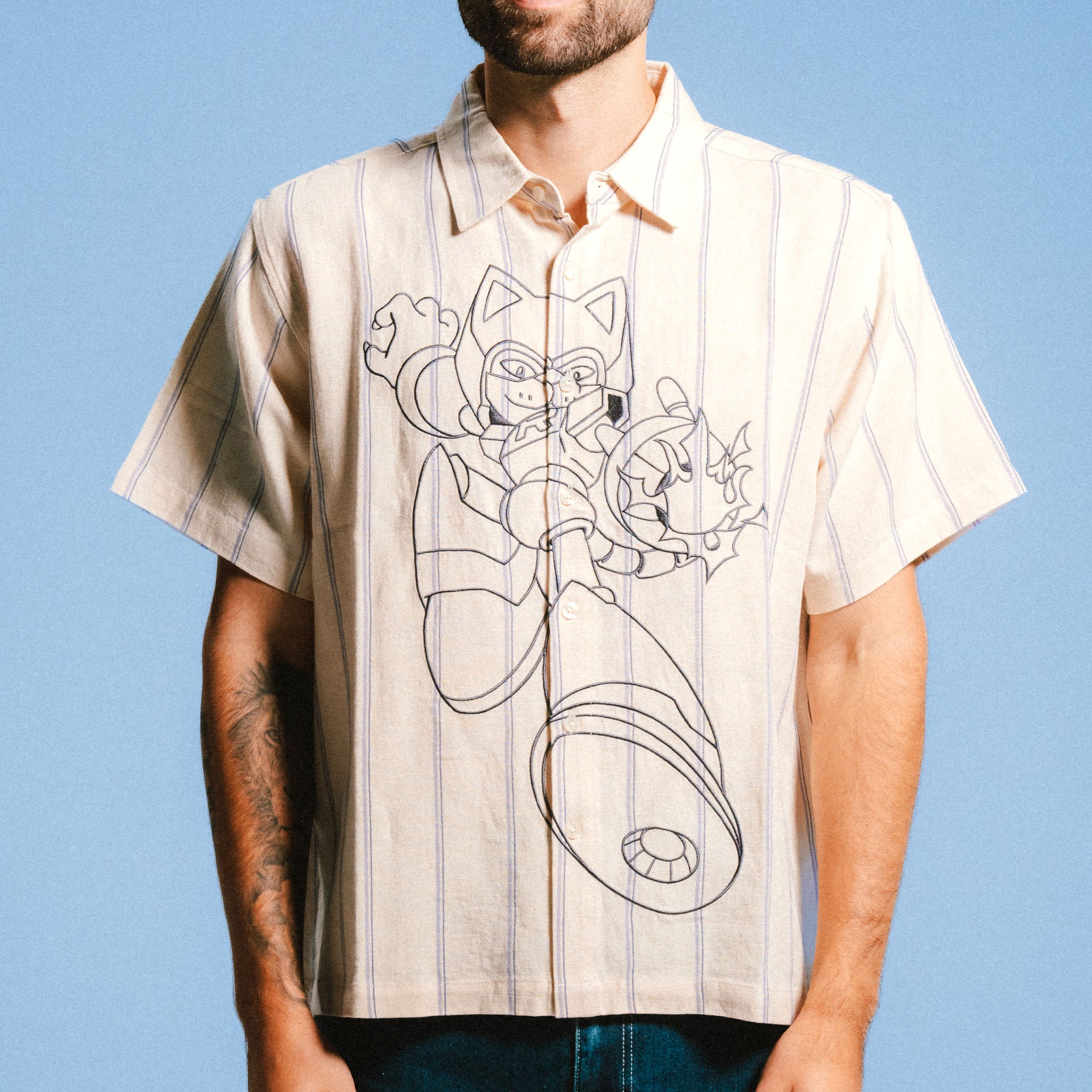 RIPNDIP Rokkunerm Button Up (Off White)