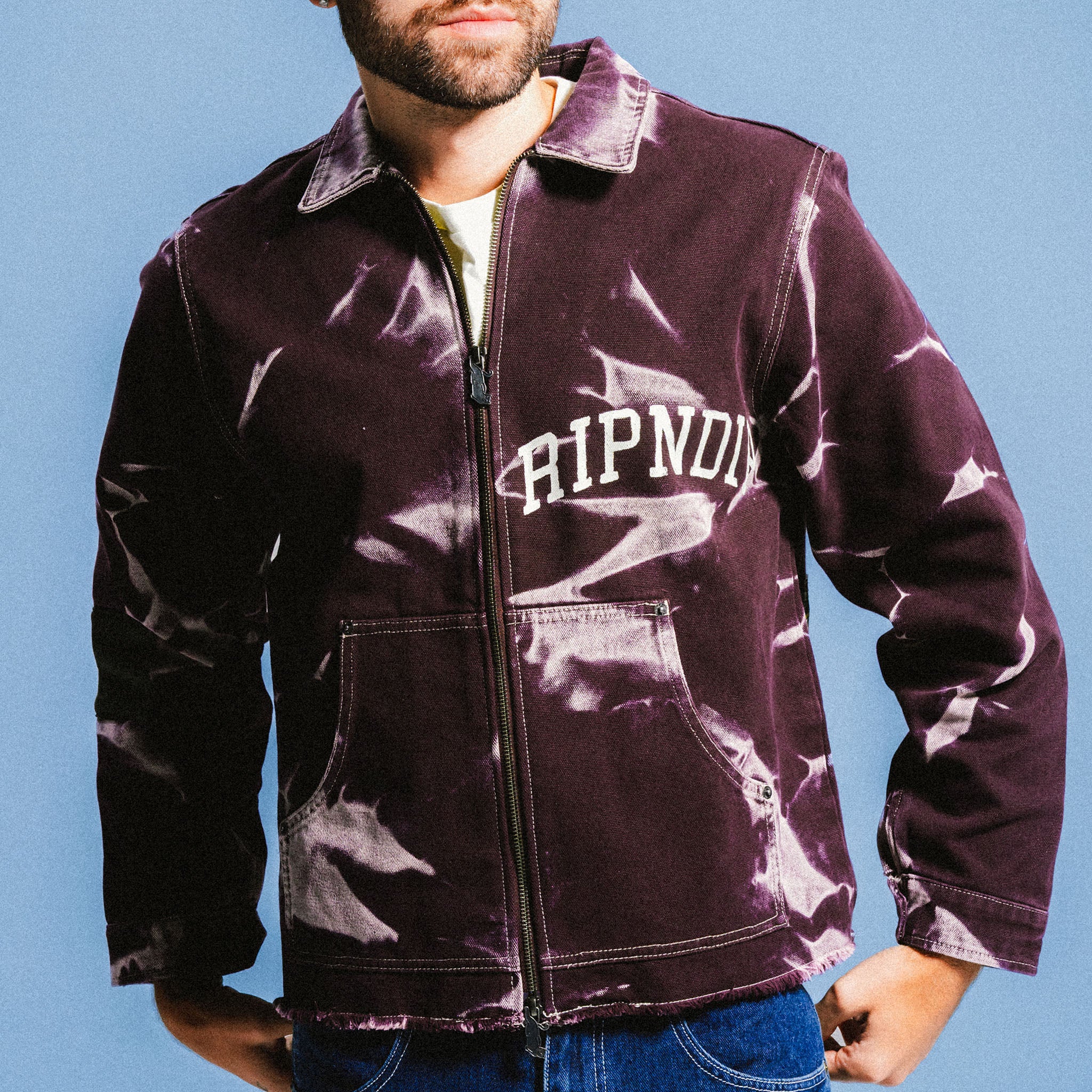 RIPNDIP Skyline Work Jacket (Dark Plum Wash)