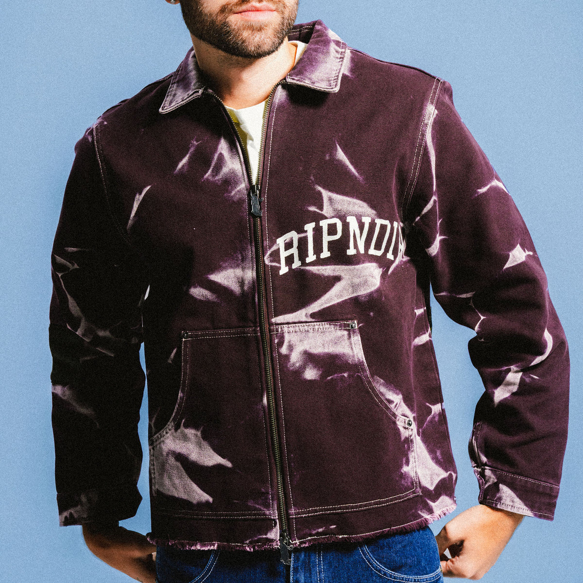 RIPNDIP Skyline Work Jacket (Dark Plum Wash)