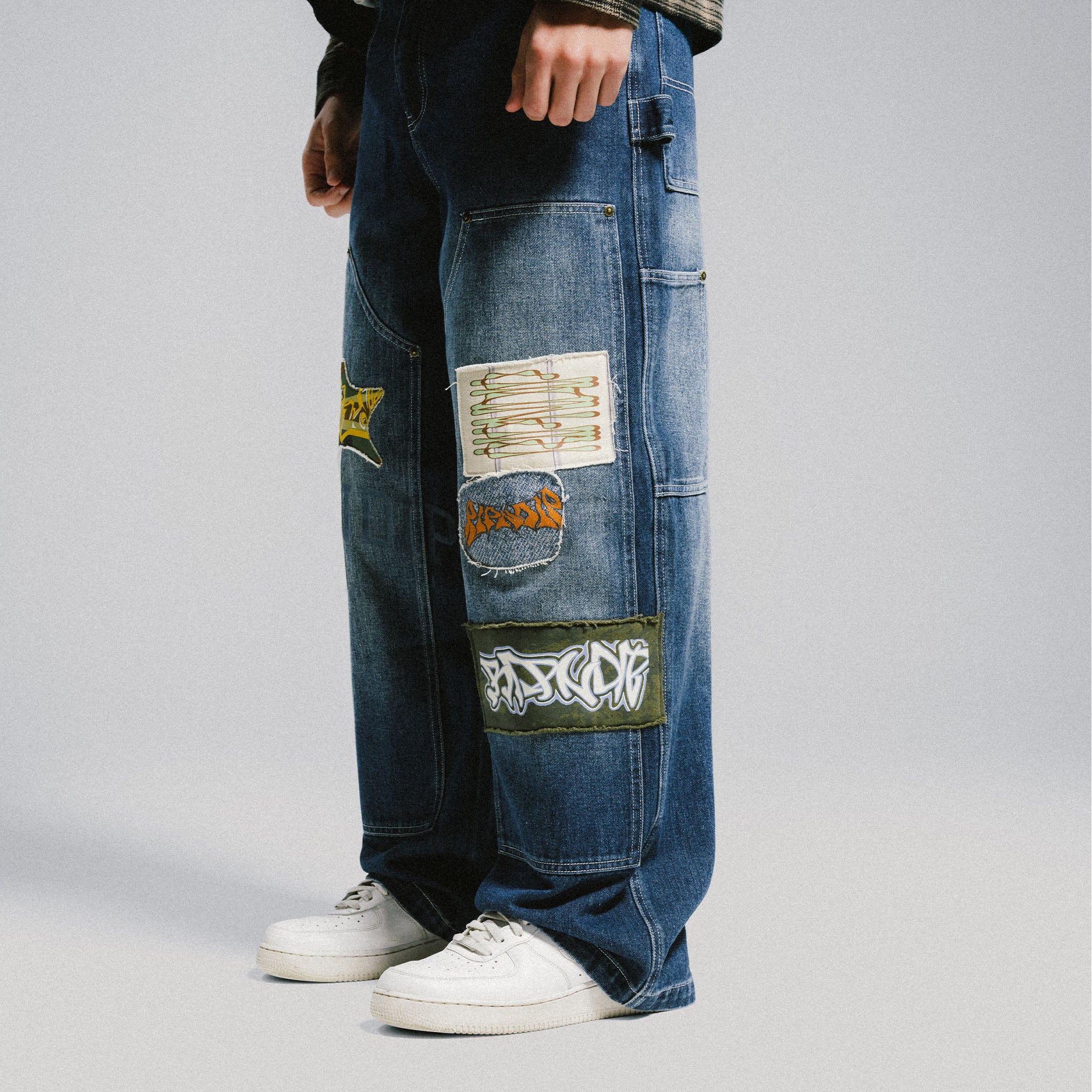 RIPNDIP Skyline Wide Fit Carpenter Pant (Light Wash Denim)