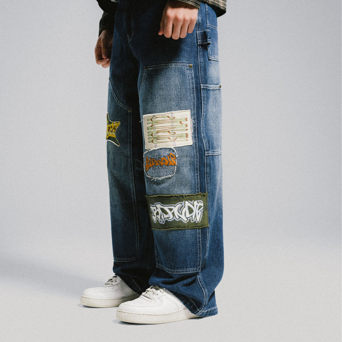 RIPNDIP Skyline Wide Fit Carpenter Pant (Light Wash Denim)