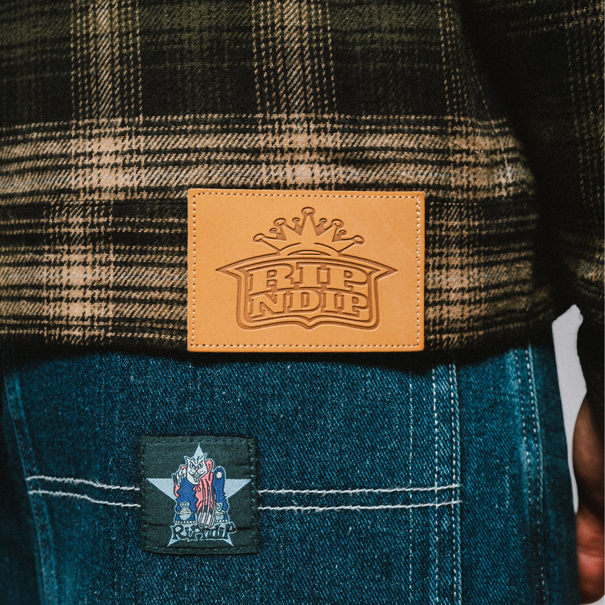 RIPNDIP Slater Work Jacket (Navy / Forest Plaid)