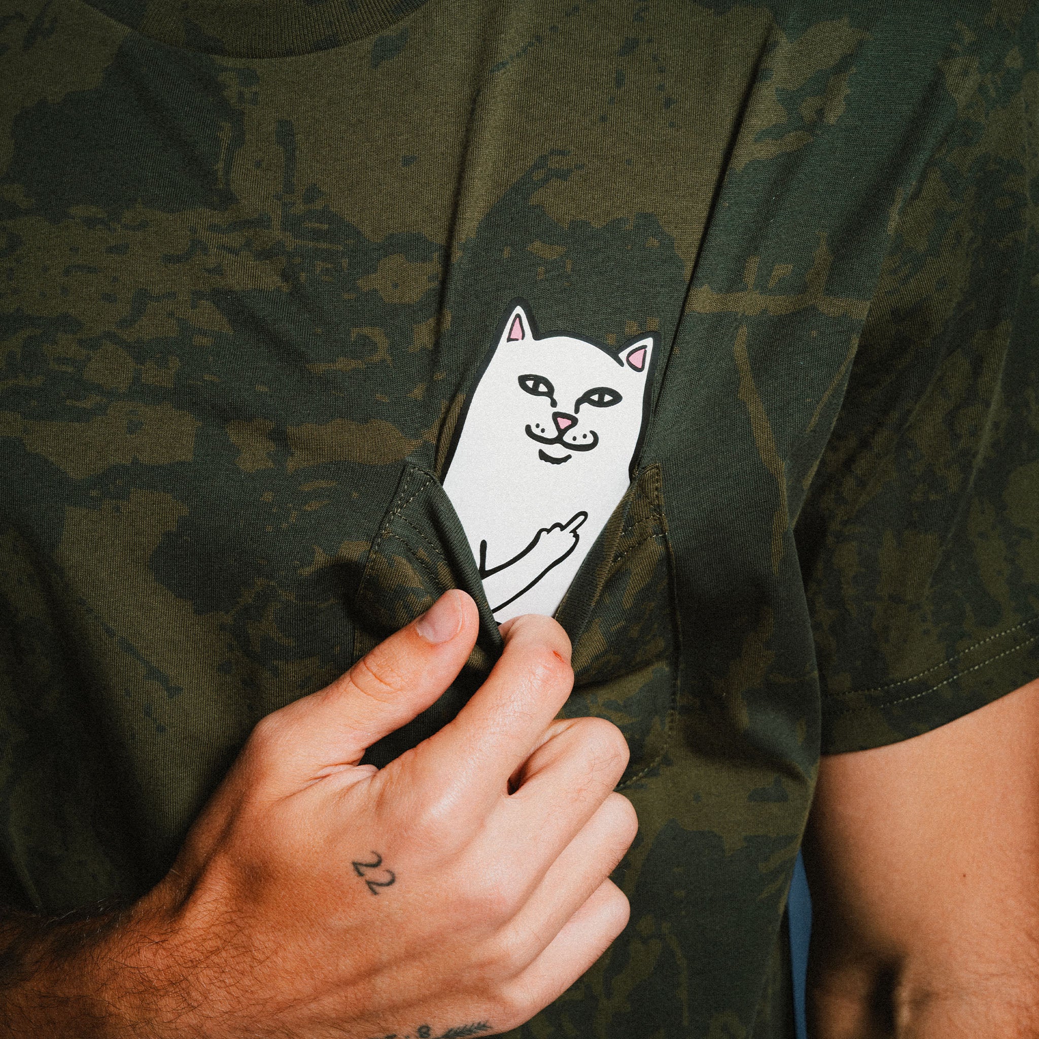 RIPNDIP Lord Nermal Pocket Tee (Forest Camo)