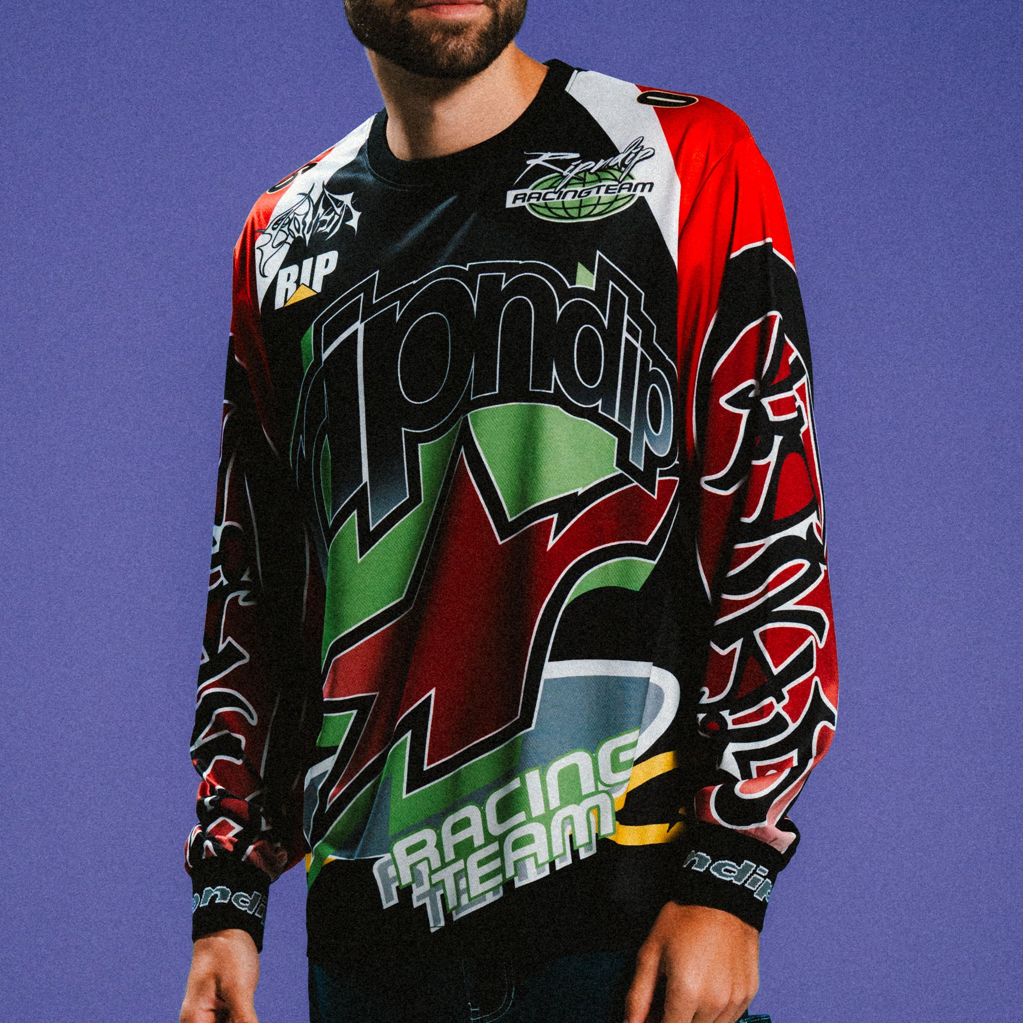 RIPNDIP RIPNDIP All-Star Long Sleeve Jersey (Red / Black)