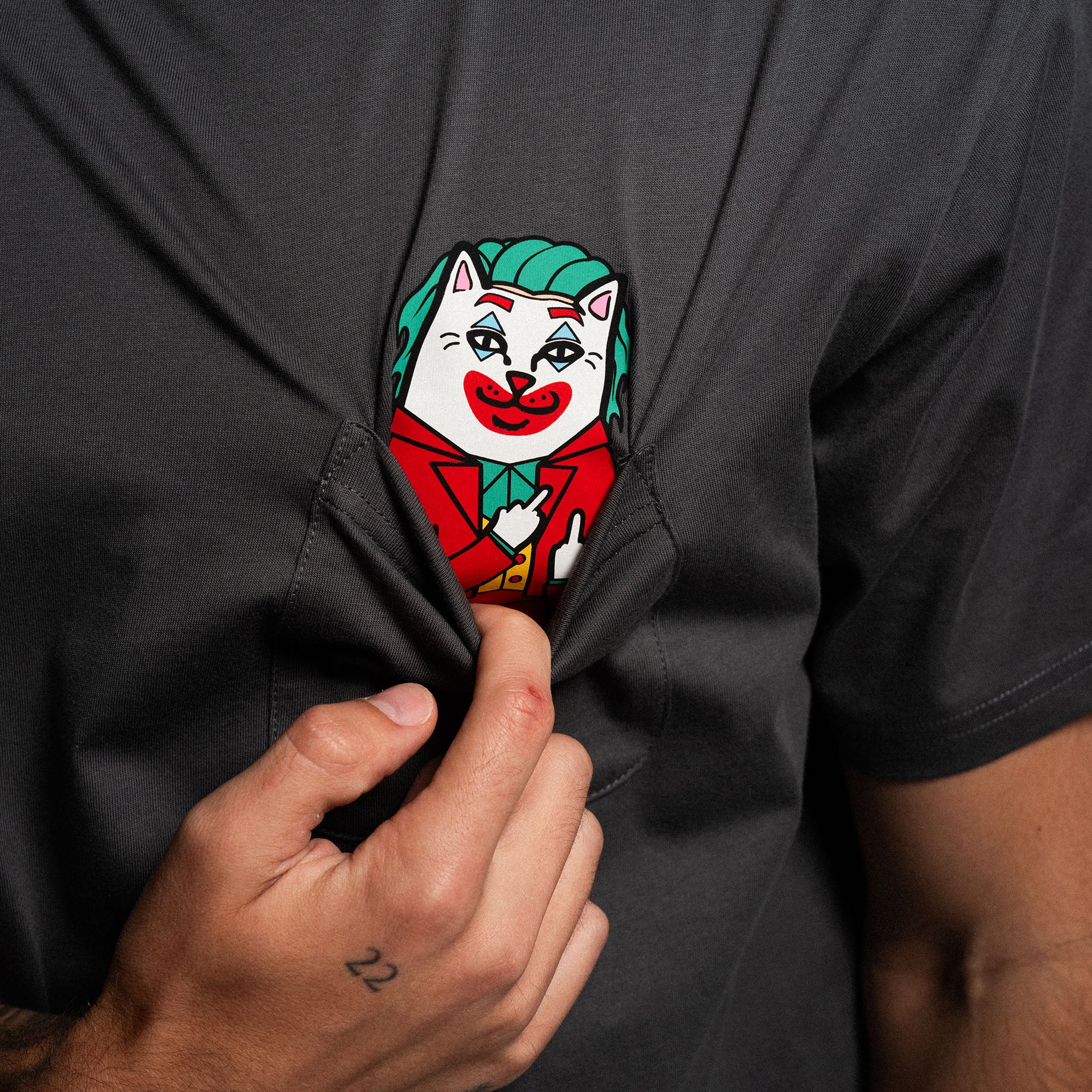 RIPNDIP Why So Nermal? Pocket Tee (Charcoal)