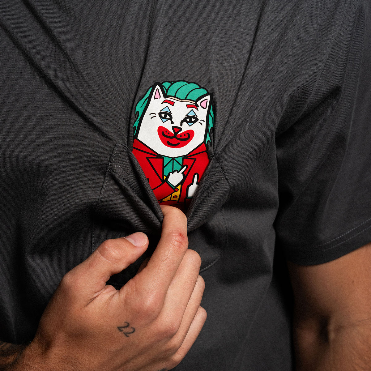 RIPNDIP Why So Nermal? Pocket Tee (Charcoal)