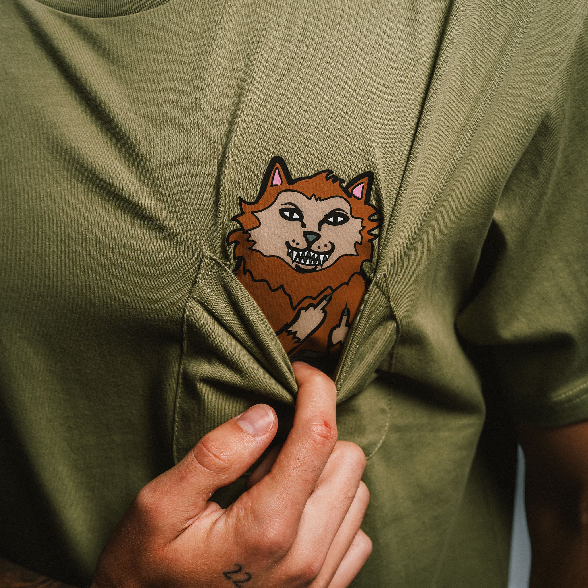 RIPNDIP Full Moon Nerm Pocket Tee (Light Forest)