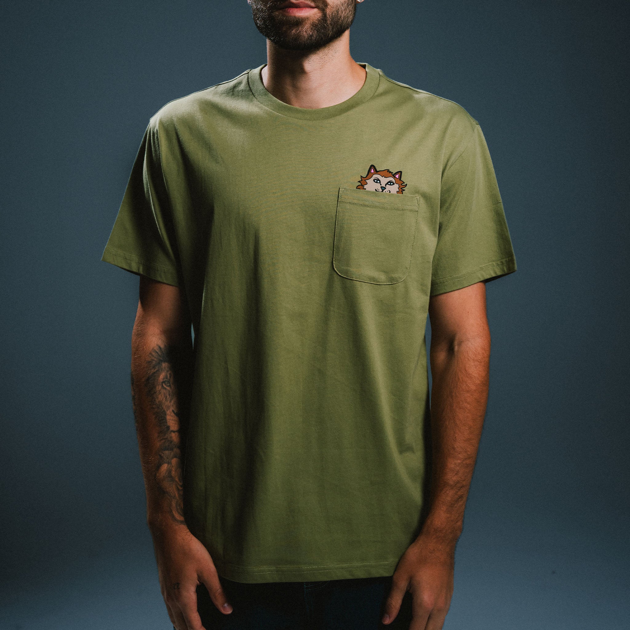 RIPNDIP Full Moon Nerm Pocket Tee (Light Forest)